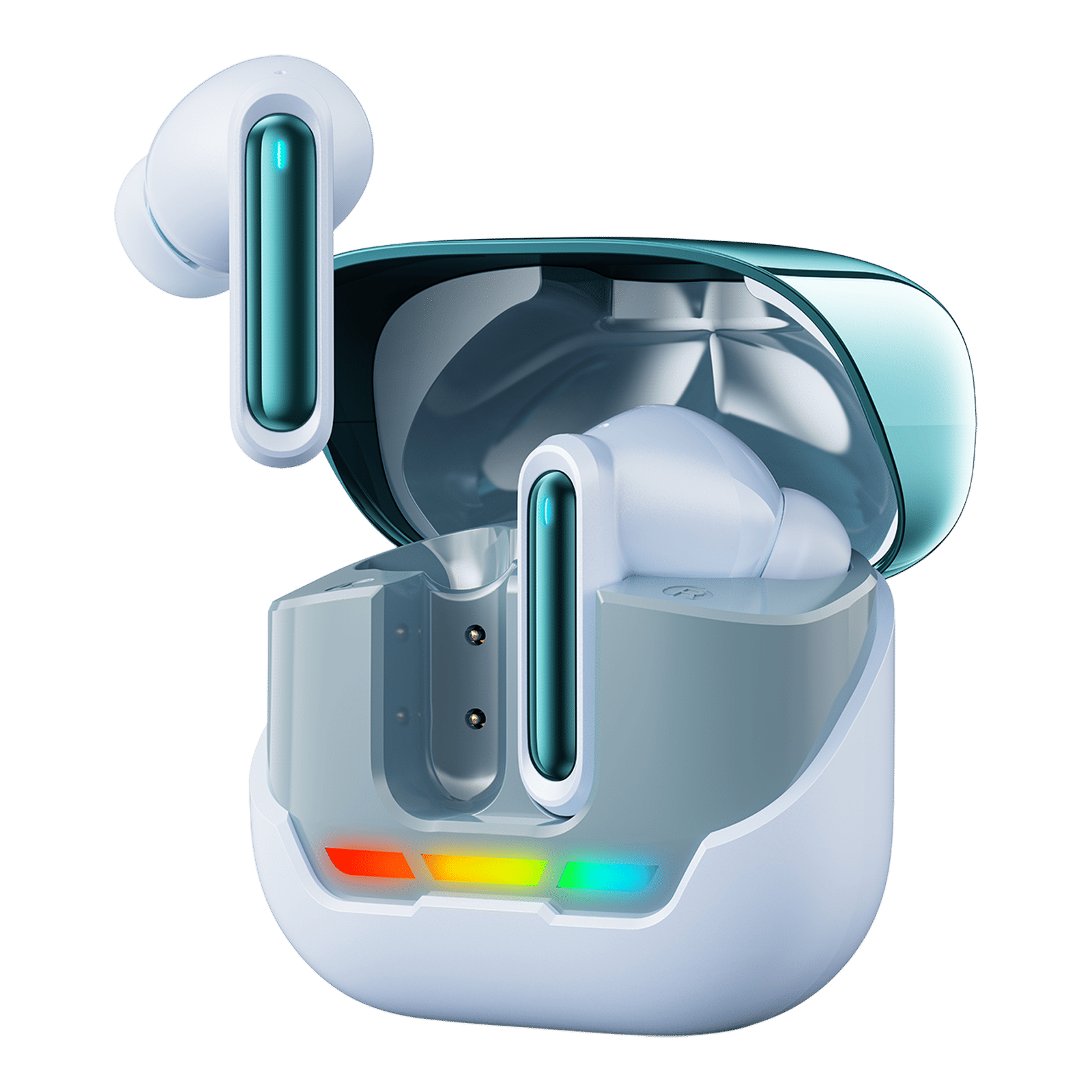 Croma TWS Earbuds with Environmental Noise Cancellation (IPX4 Sweat & Water Resistant, RGB Gaming Lights, Blue)