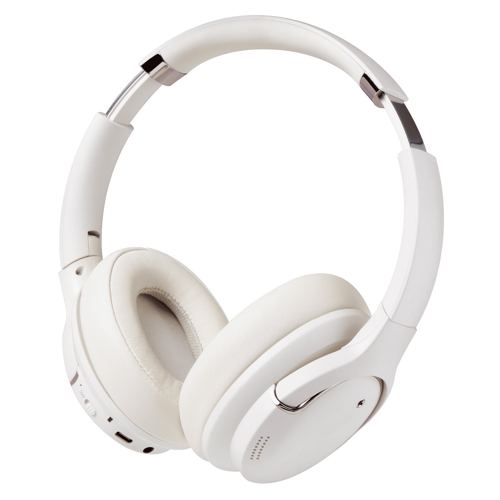 Croma Bluetooth Headphone with Mic (Active Noise Cancellation, Over Ear, Beige)