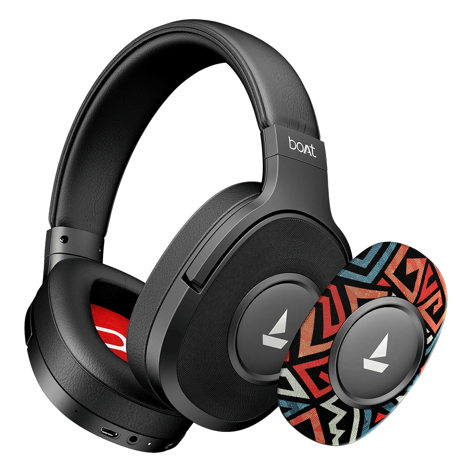 boAt Rockerz Plus 550 Bluetooth Headphone with Mic (Dual Pairing, Over Ear, Black Psyche)
