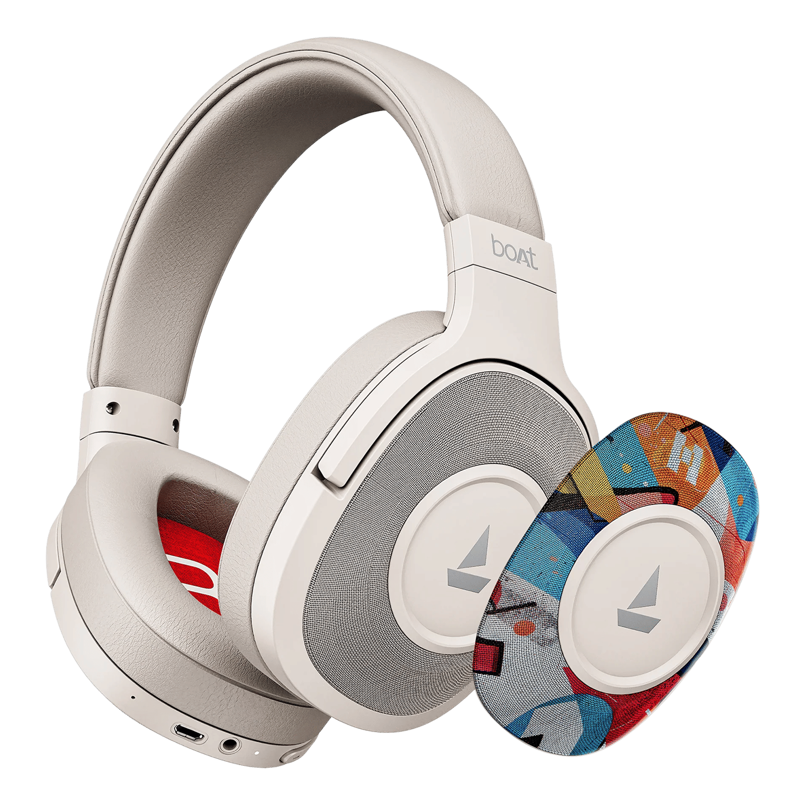 boAt Rockerz Plus 550 Bluetooth Headphone with Mic (Dual Pairing, Over Ear, White Prism)
