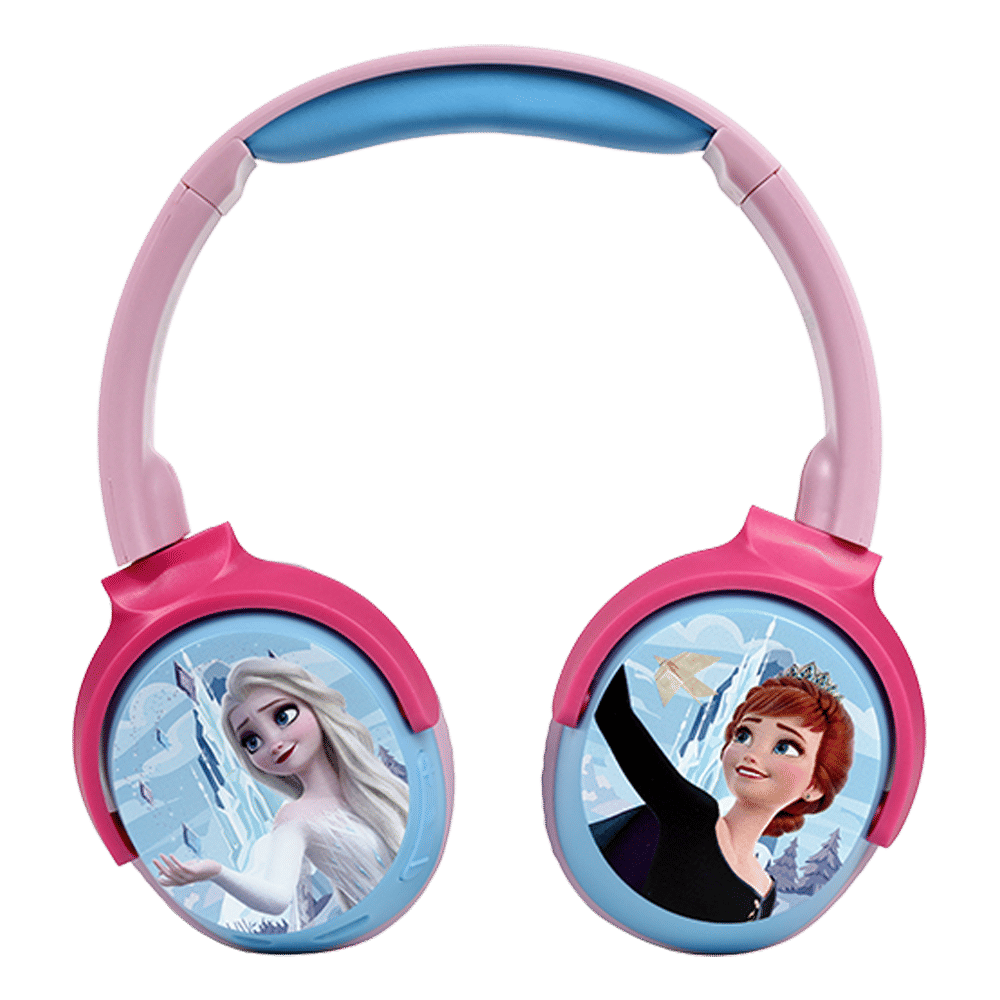 VOLKANO Disney Frozen DY-9955-FR Bluetooth Headphone with Mic (Kids Friendly Volume, Over Ear, Pink)