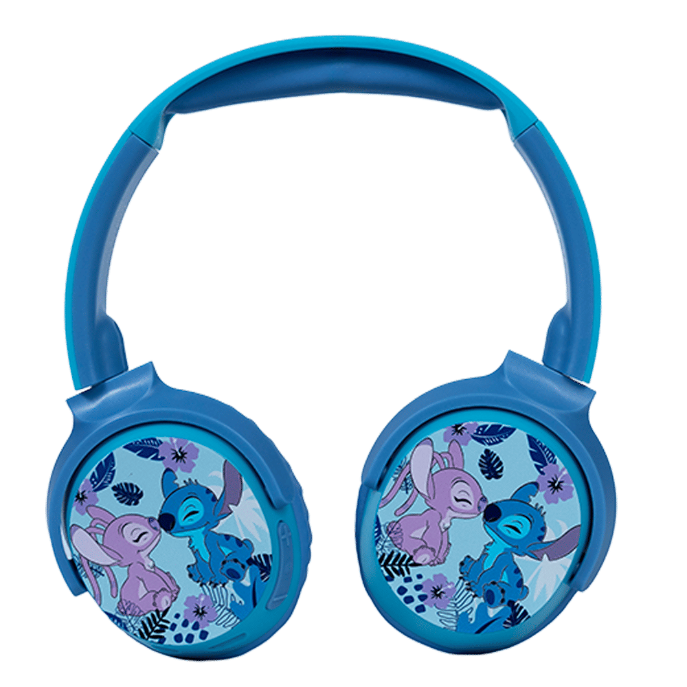 VOLKANO Disney Stitch DY-9955-ST Bluetooth Headphone with Mic (Kids Friendly Volume, Over Ear, Blue)
