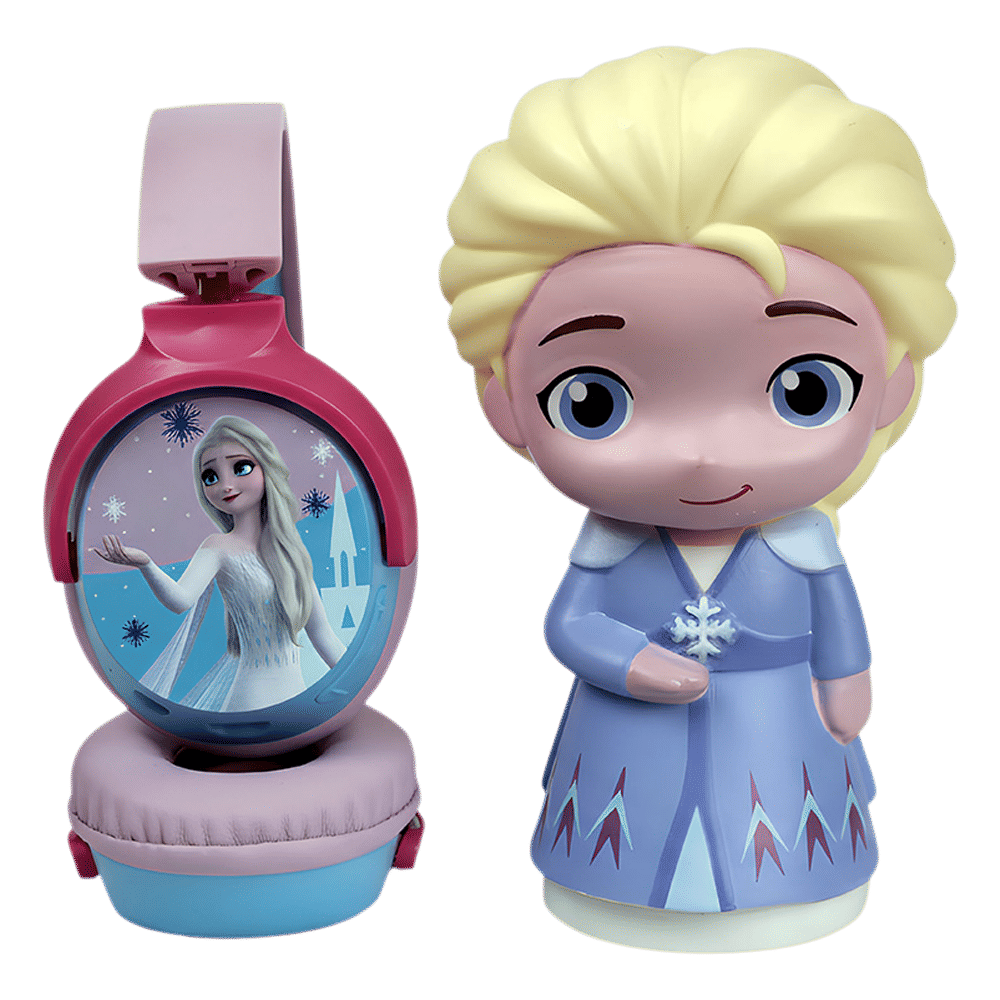VOLKANO Disney Frozen DY-5060-FR Bluetooth Headphone with Mic (Kids Friendly Volume, Over Ear, Pink)