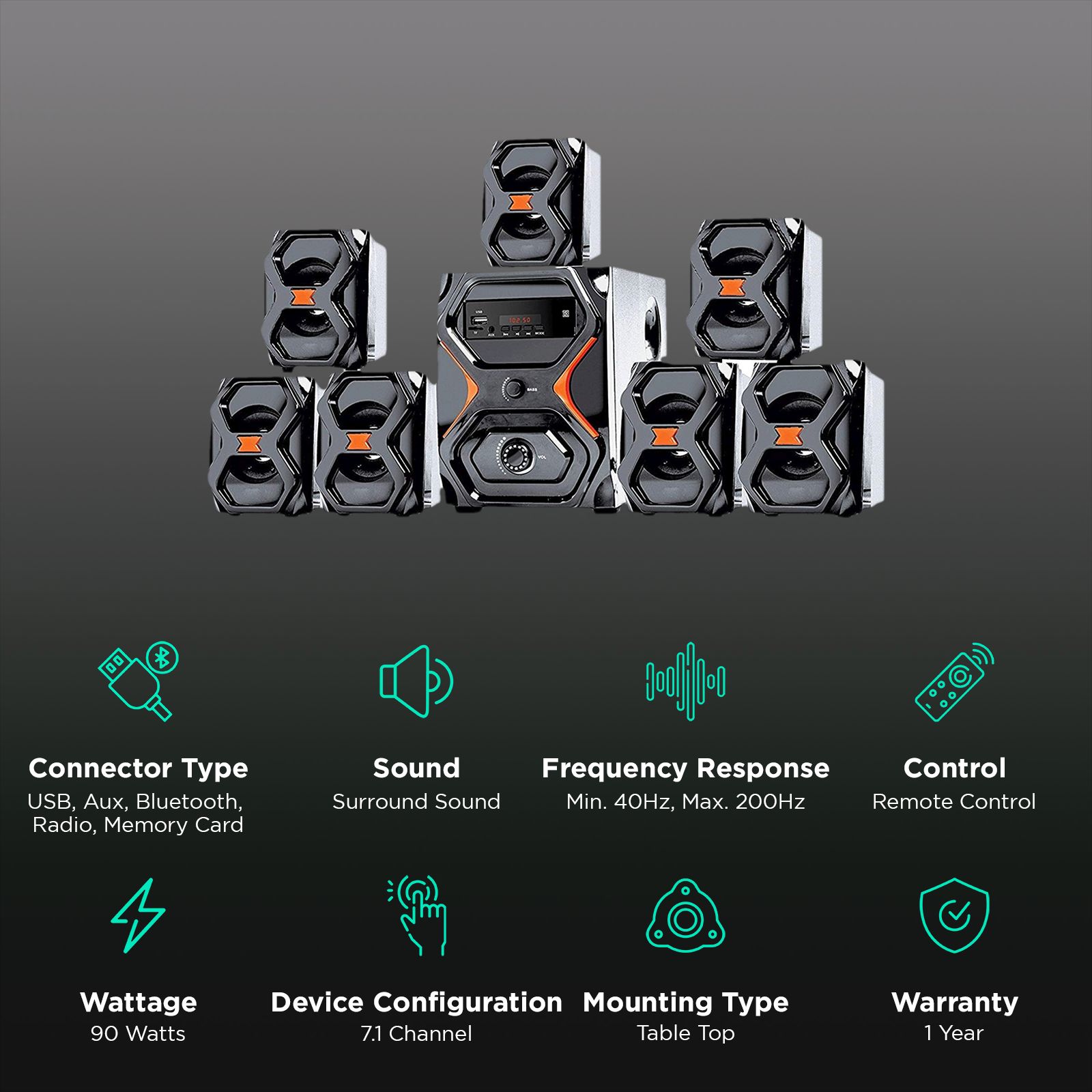 I KALL IK-2222 90 Watts Multimedia Standard Home Theatre with  Remote(Room-filling Audio, Channel, Black)