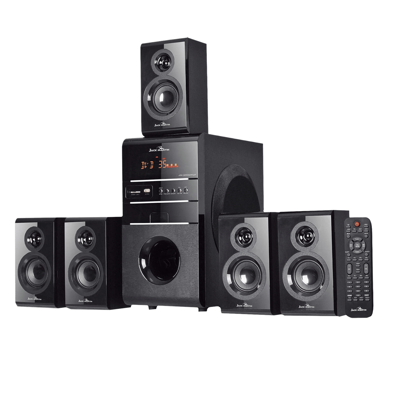 Jack Martin JM 3000 170W Bluetooth Home Theatre with Remote (Heavy Bass  Output, Channel, Black)
