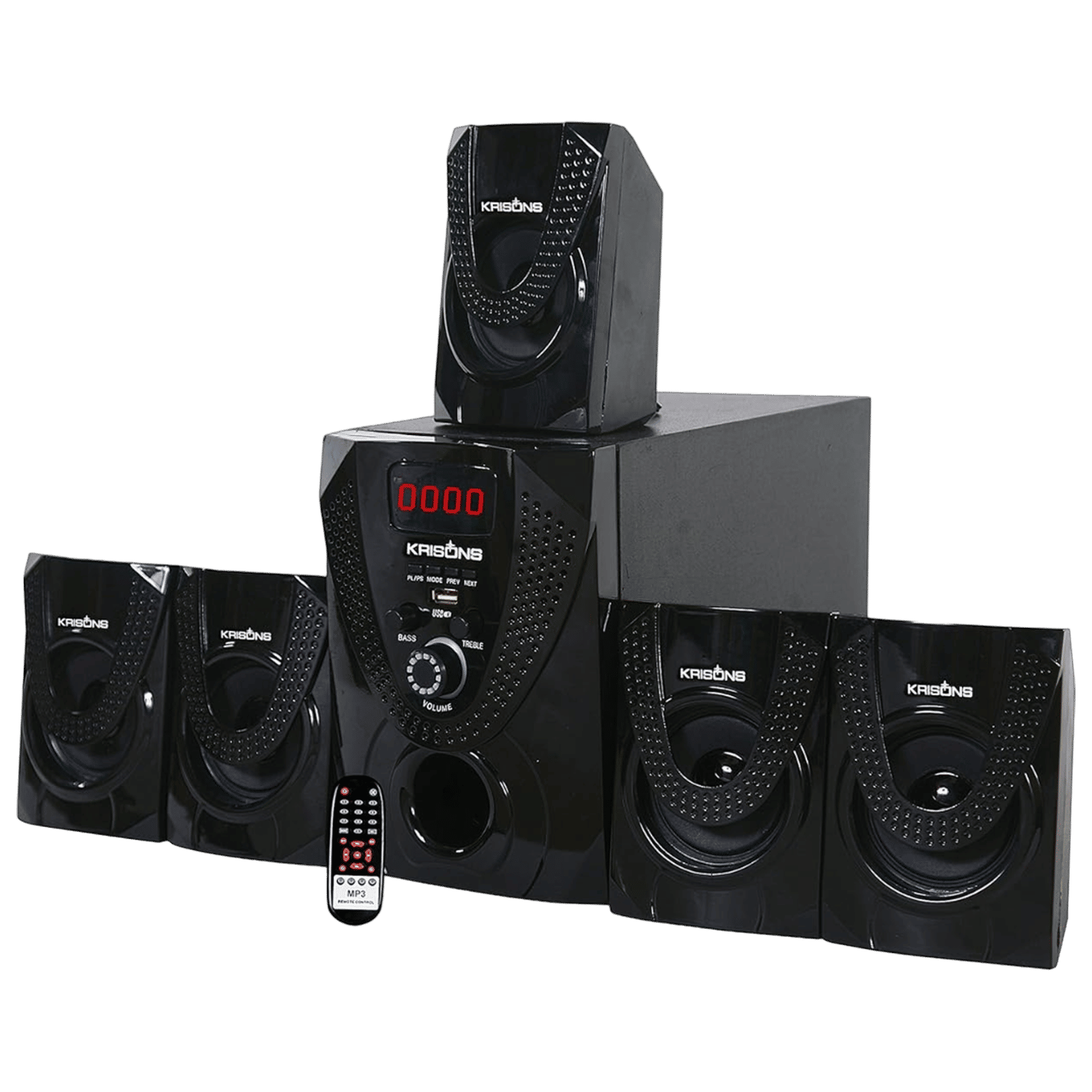Krisons Nexon 30W Bluetooth Home Theatre with Remote (Deep Bass, 5.1 Channel, Black)