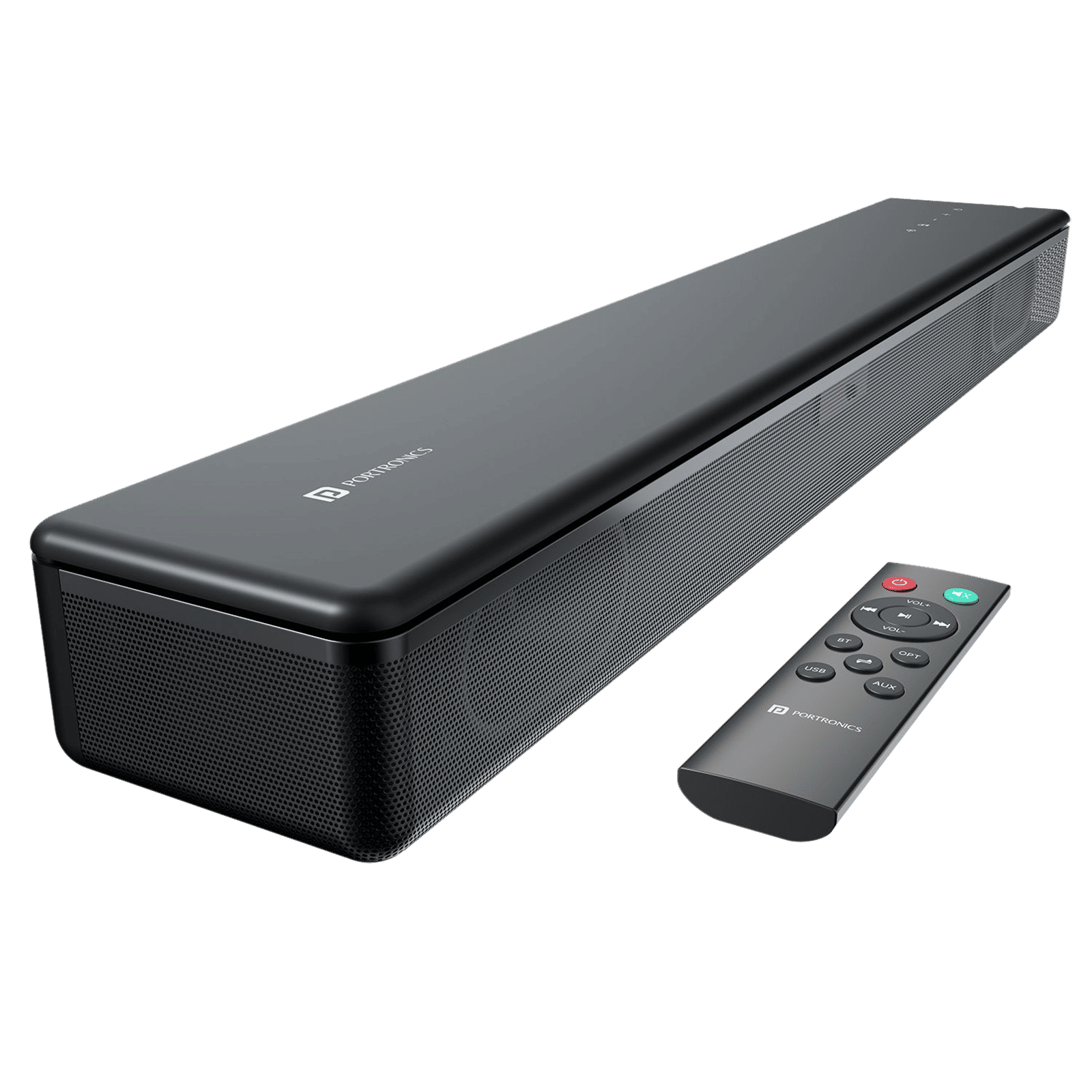 PORTRONICS Sound Slick 8 80W Bluetooth Soundbar with Remote (Surround Sound, 2.1 Channel, Black)