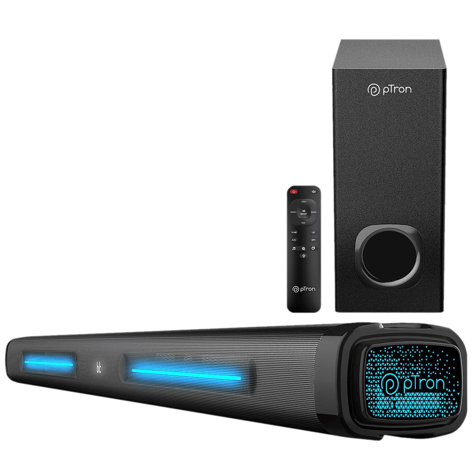 pTron Jazz Pro X1 240W Bluetooth Soundbar with Remote (Bass Boost, 2.1 Channel, Black)