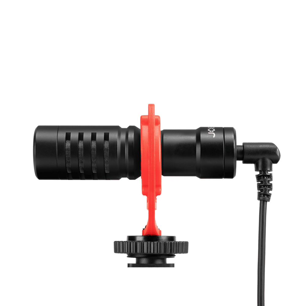 JOBY Wavo 3.5 Jack Wired Microphone with Safety Locking Disk (Black & Red)