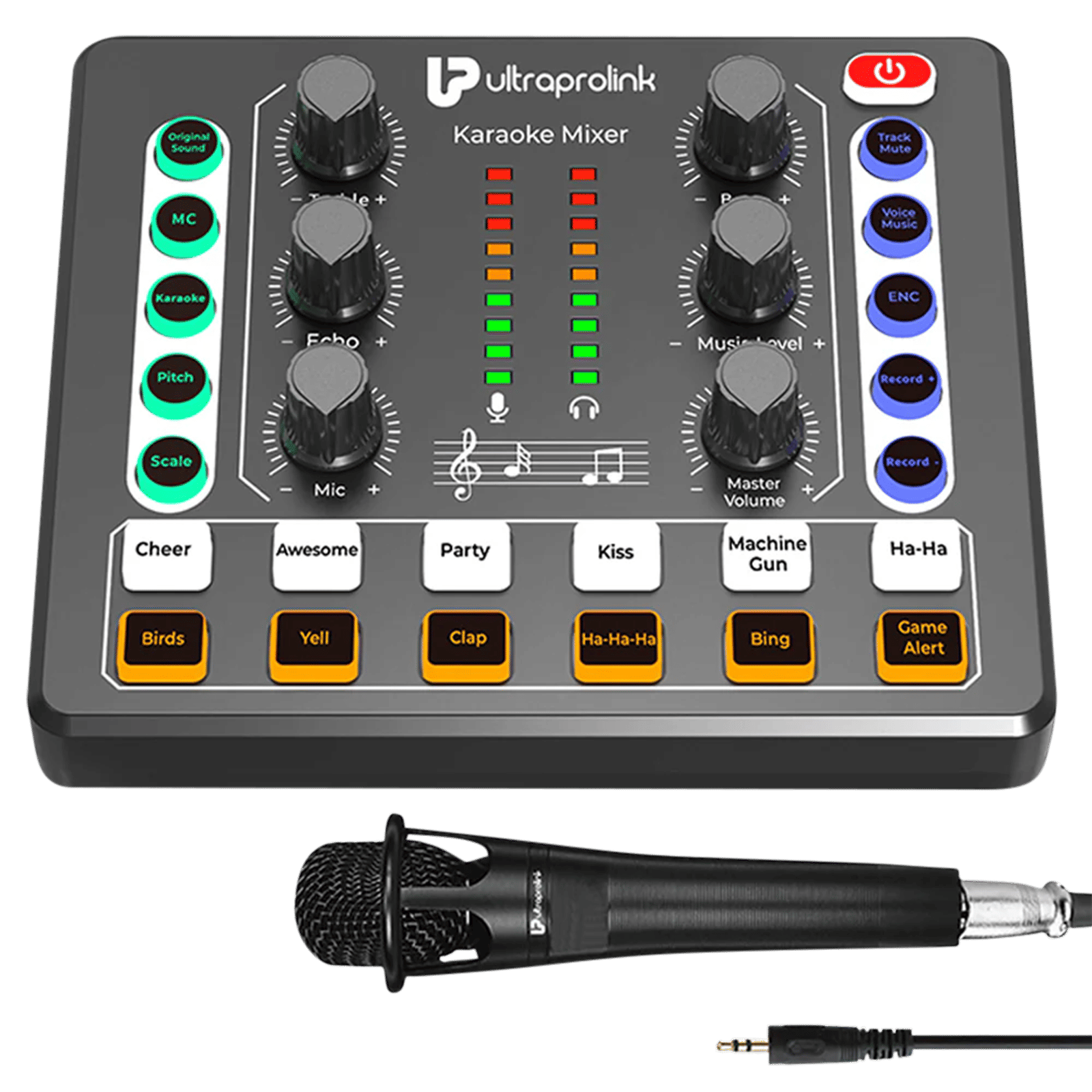 ultraprolink Wireless Karaoke Mixer with Condenser Mic (Black)