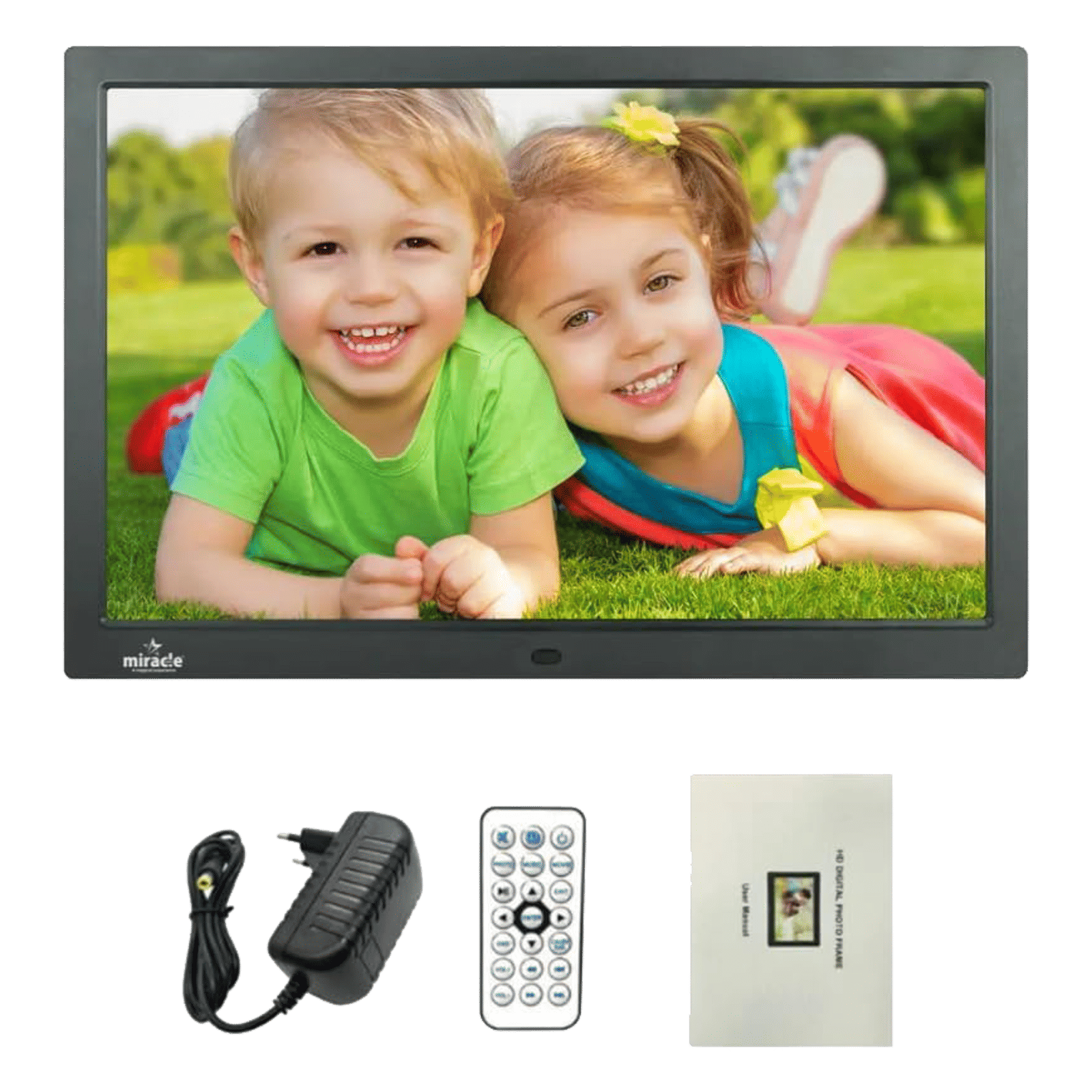 Miracle Digital 43.18cm (17 Inches) Digital Photo Frame (Stereo Speaker, MD006, Black)