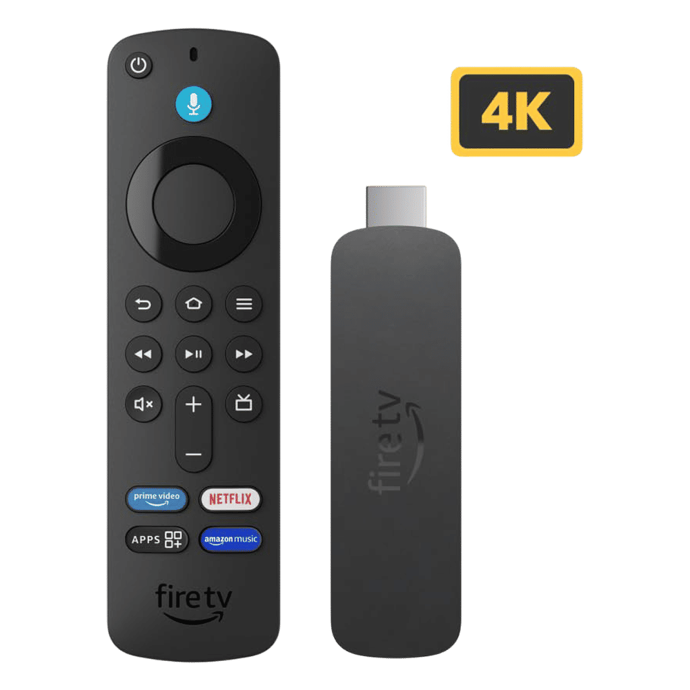 amazon Fire TV Stick 4K Ultra HD Streaming Device with Alexa Voice Search (Dolby Atmos, Wi-Fi 6, Black)