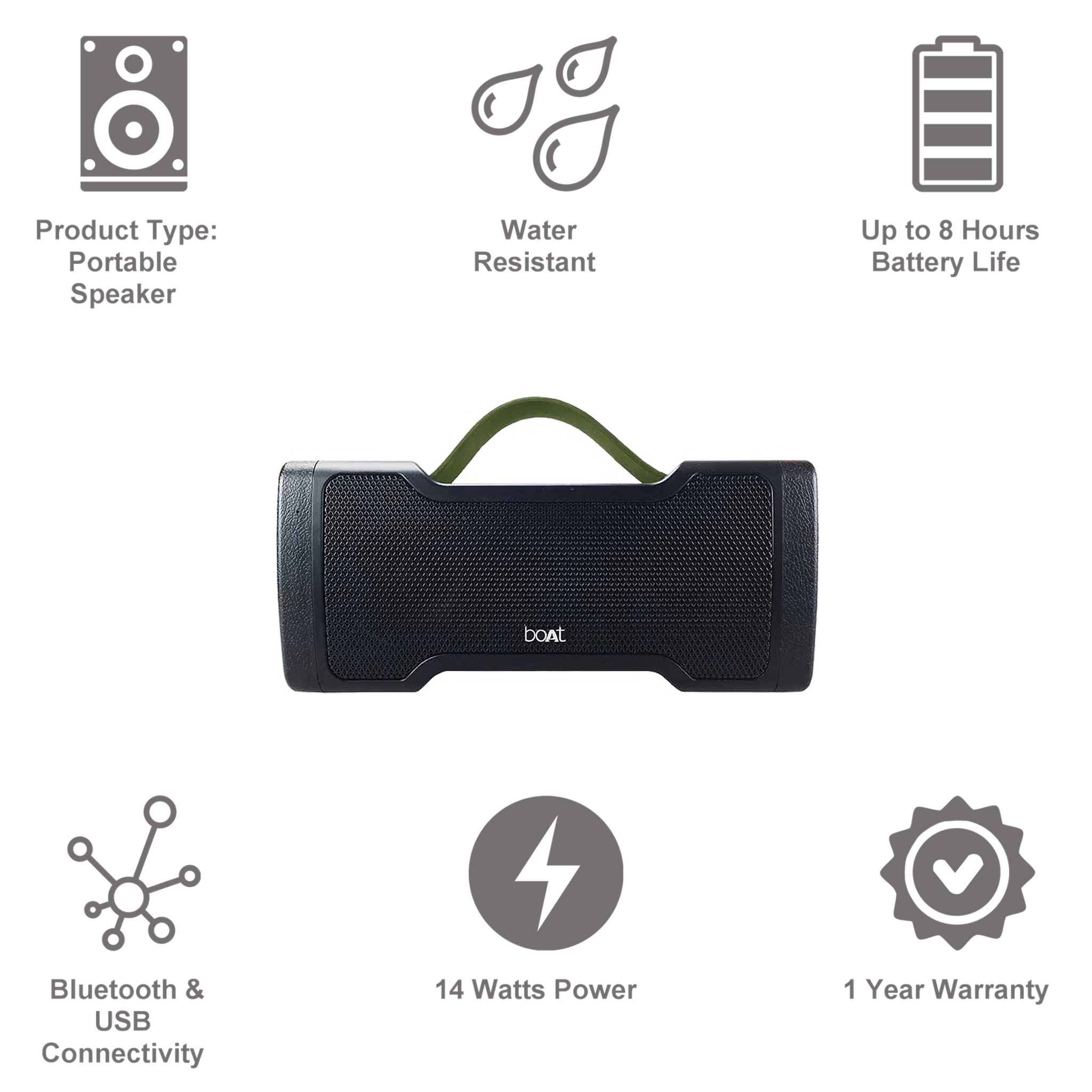 Buy boAt Stone 1000 14W Portable Bluetooth Speaker (IPX5 Water