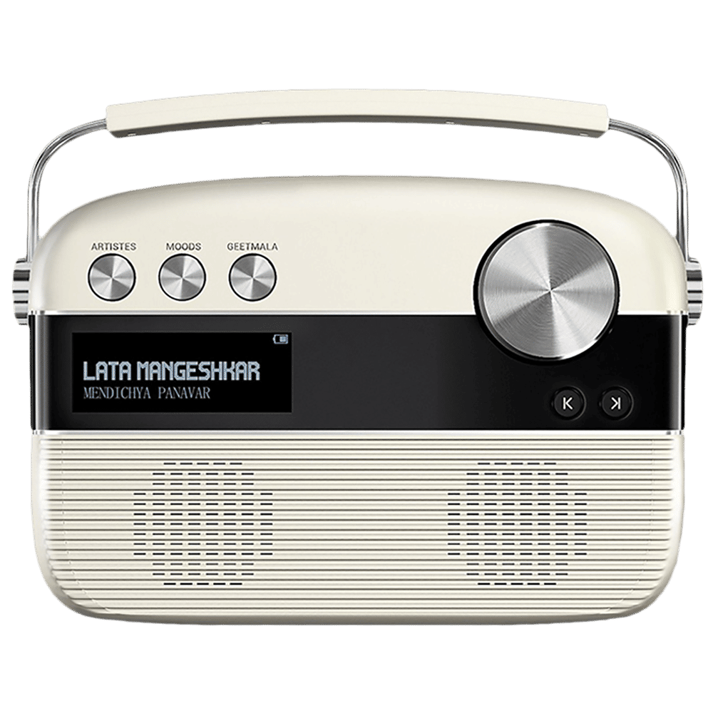 SAREGAMA Carvaan Marathi 6W Portable Bluetooth Speaker (5 Hours Playtime, Stereo Channel, Porcelain White)