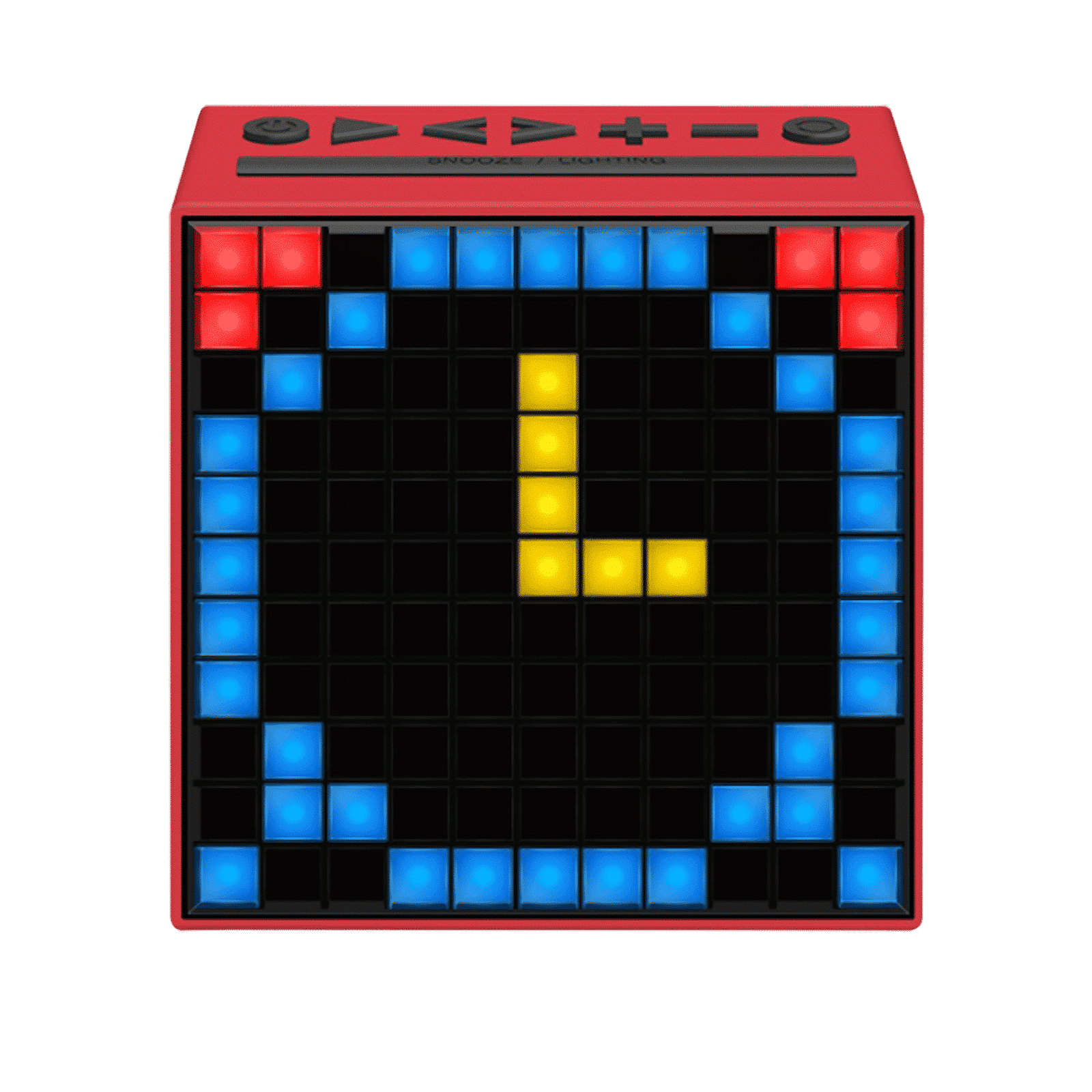 Divoom Timeboxwith Built- in Clock & Alarm Smart Speaker (App Controlled Pixel Art Creation, Red)