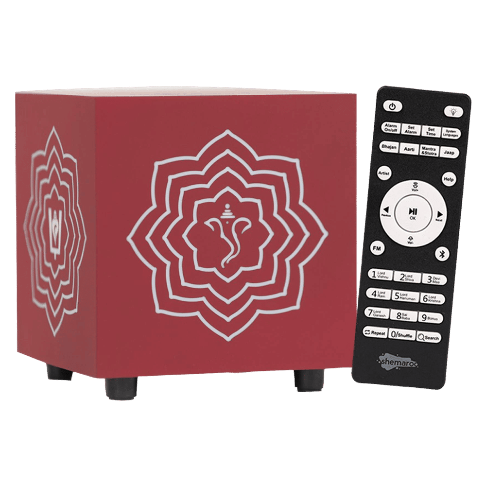 shemaroo Bhajan Vaani 10W Portable Bluetooth Speaker (Preloaded with 1000+ Bhajans, 2.1 Channel, Red)