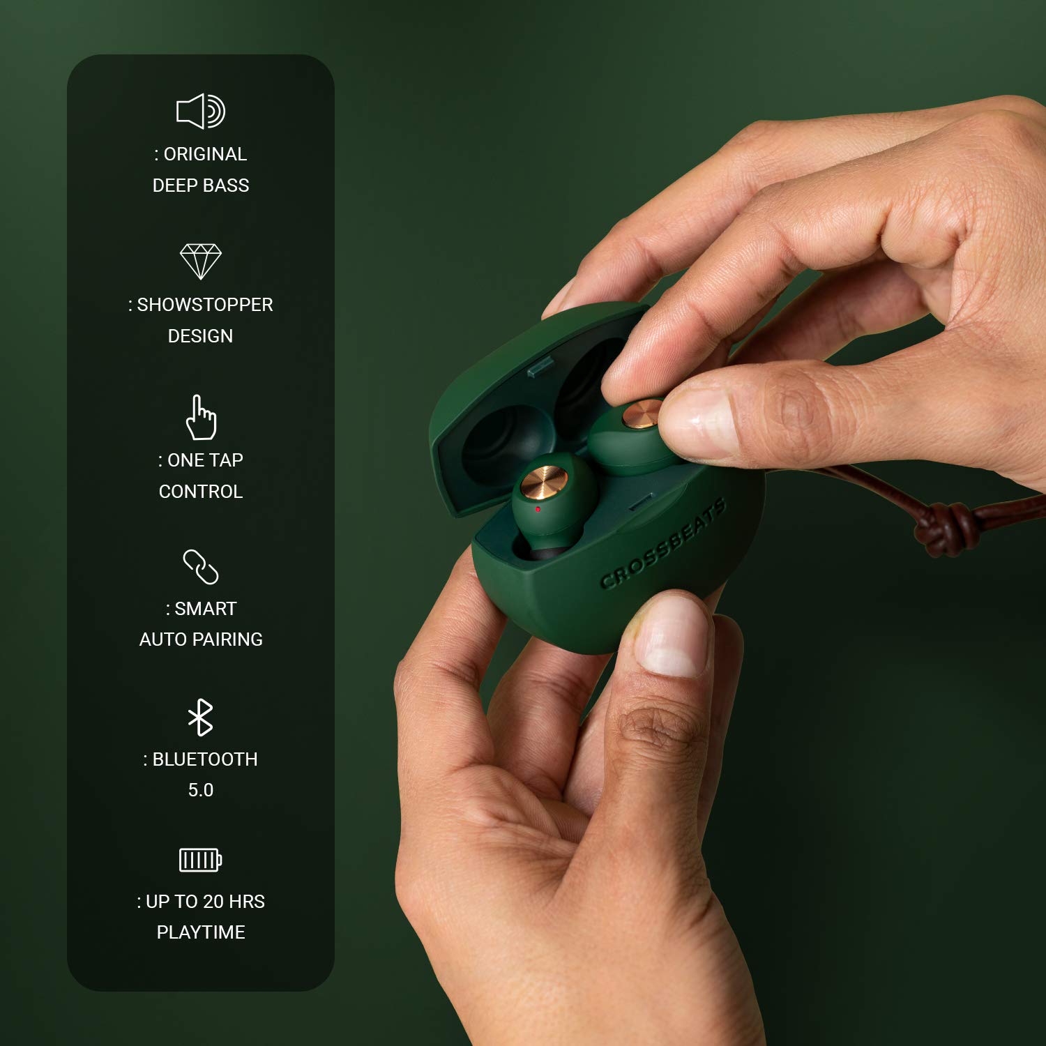 Earphones Crossbeats Pebble 2020 CrossBeats ASH GREY Bluetooth