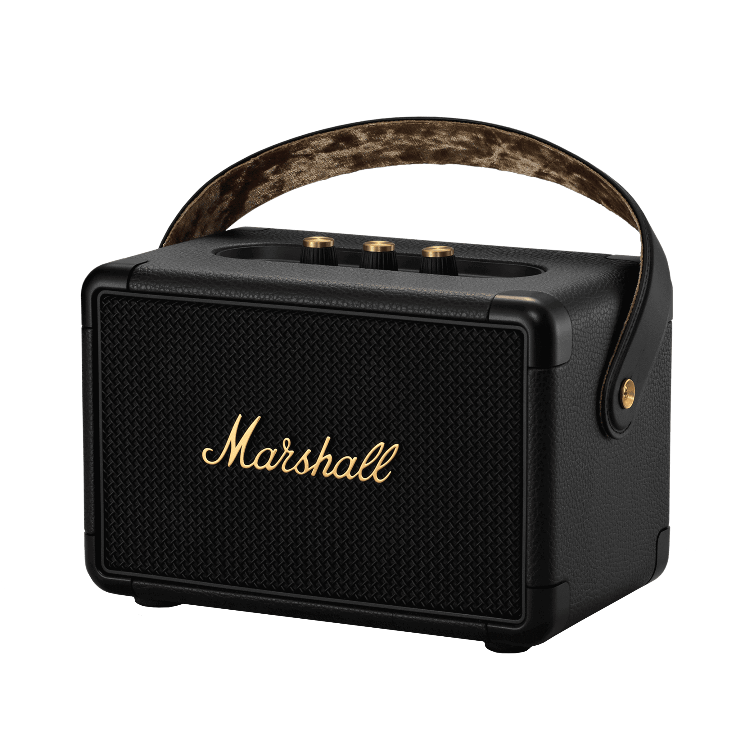 Marshall Kilburn II 36W Portable Bluetooth Speaker (IPX2 Water Resistant, Carrying Strap, Stereo Channel, Black & Brass)
