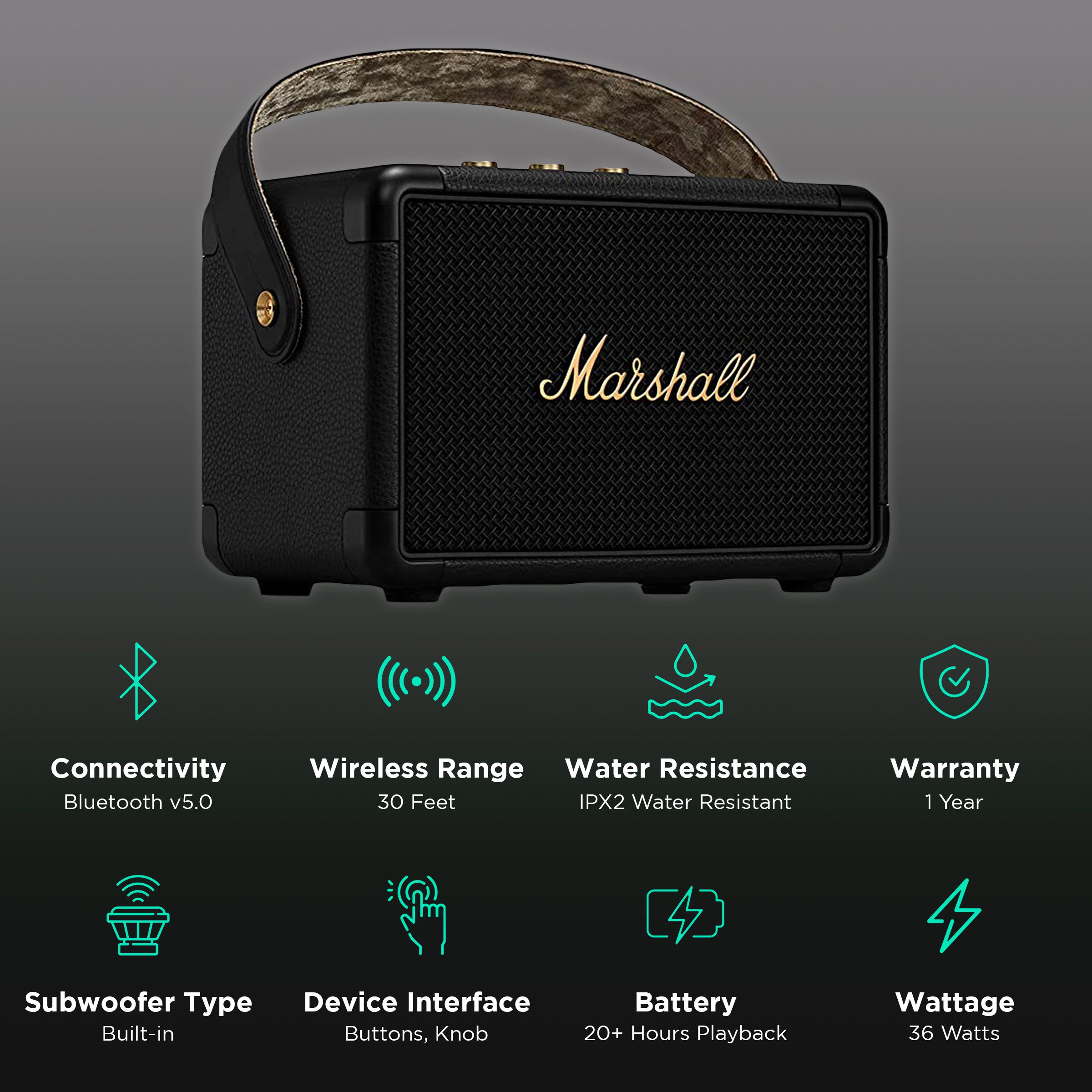 Marshall Kilburn II MS-KLBN2-BLK & BRS