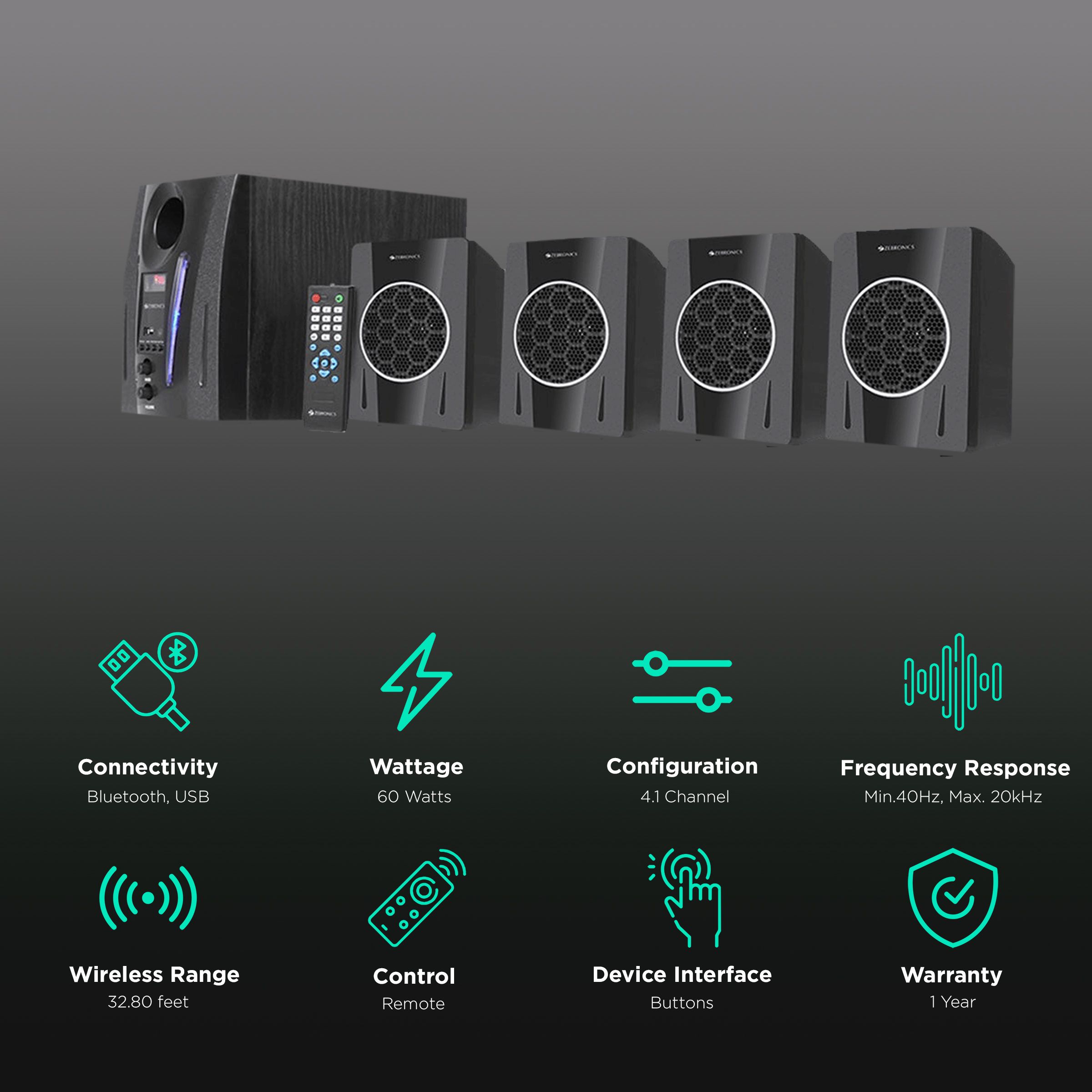 Buy ZEBRONICS Zeb-BT2750RUF 60W Multimedia Speaker (Built-in FM