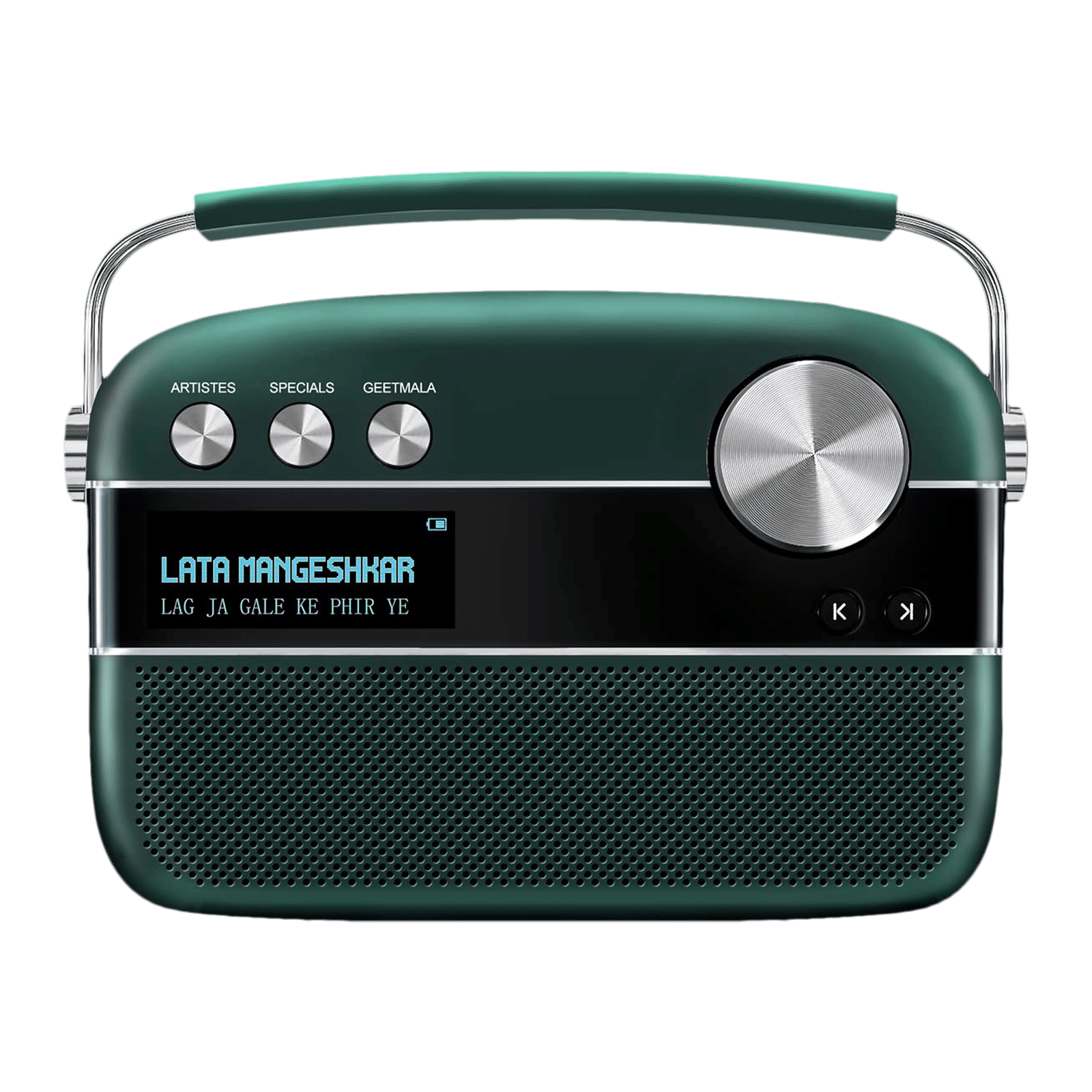 SAREGAMA Carvaan Premium Hindi 10W Portable Bluetooth Speaker (5 Hours Playtime, 2.0 Channel, Emerald Green)