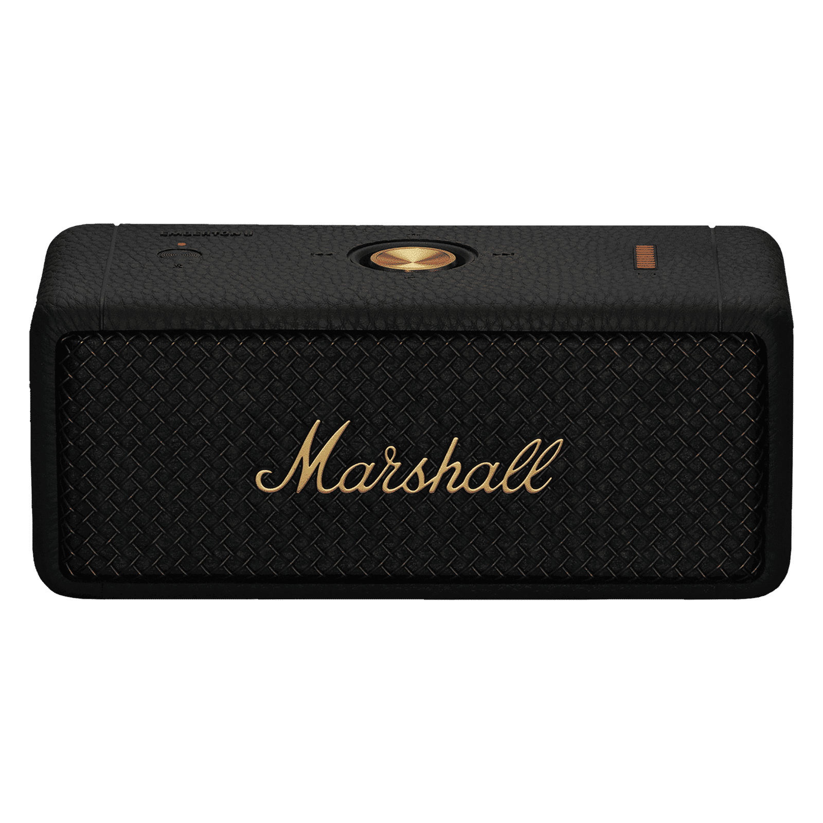 Marshall Emberton II 20W Portable Bluetooth Speaker (IP67 Water Resistant, Multi-directional Control Knob, Stereo Channel, Black & Brass)