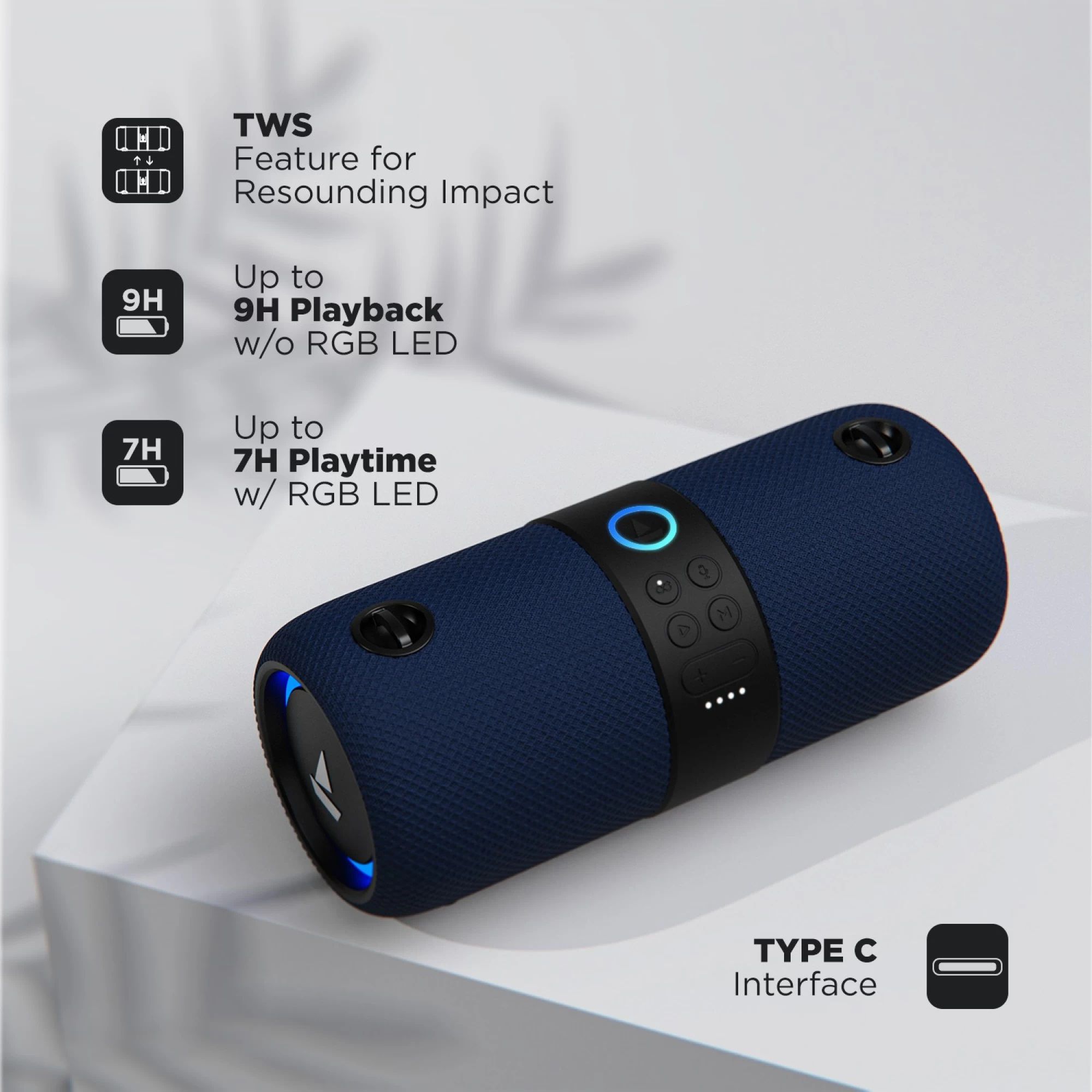 boAt Stone Thunder Midnight Blue