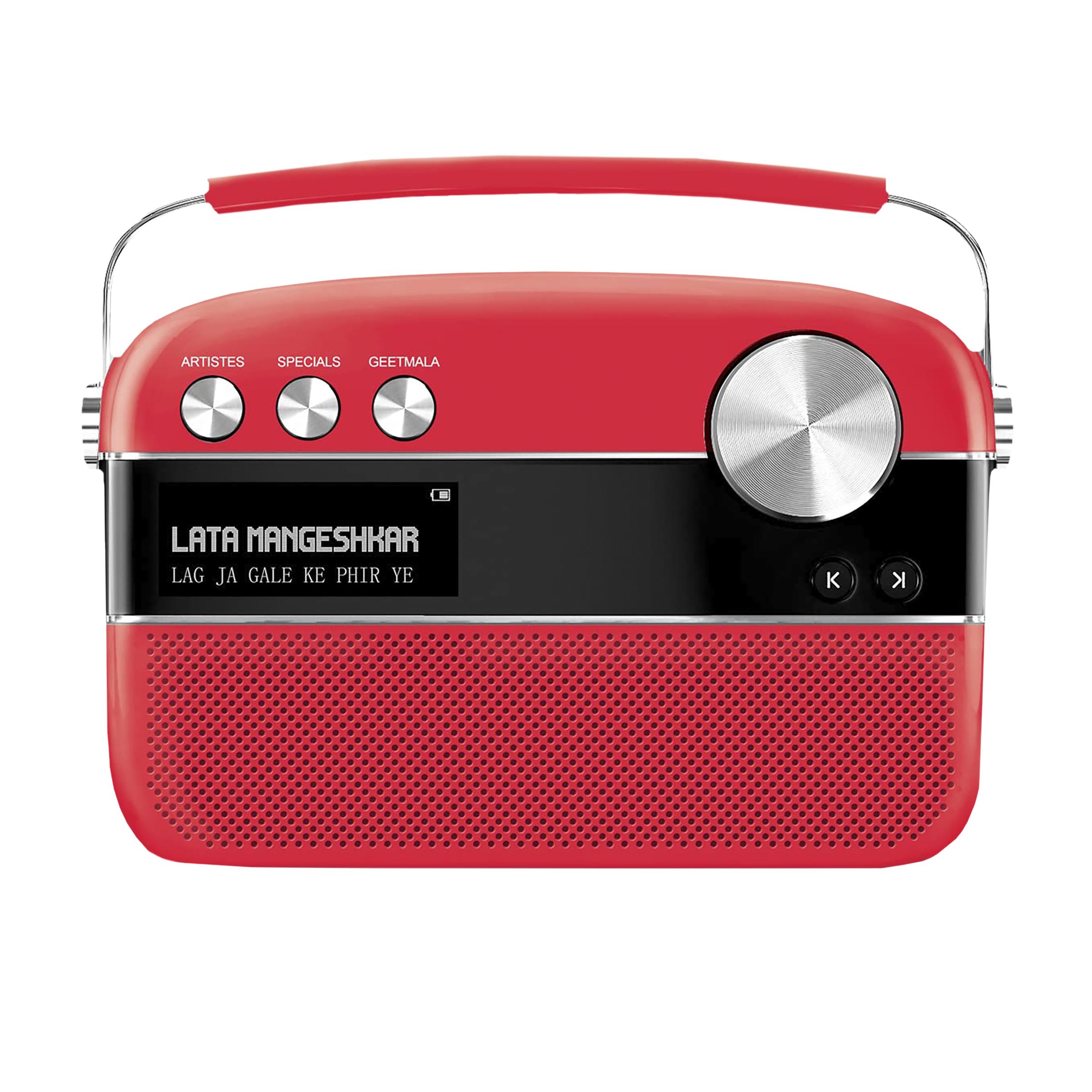SAREGAMA Carvaan Premium Pop 6W Portable Speaker (Pre-loaded 5000 Evergreen Hindi Songs, 2.0Channel, SC230, Coral Pink)-picture-18