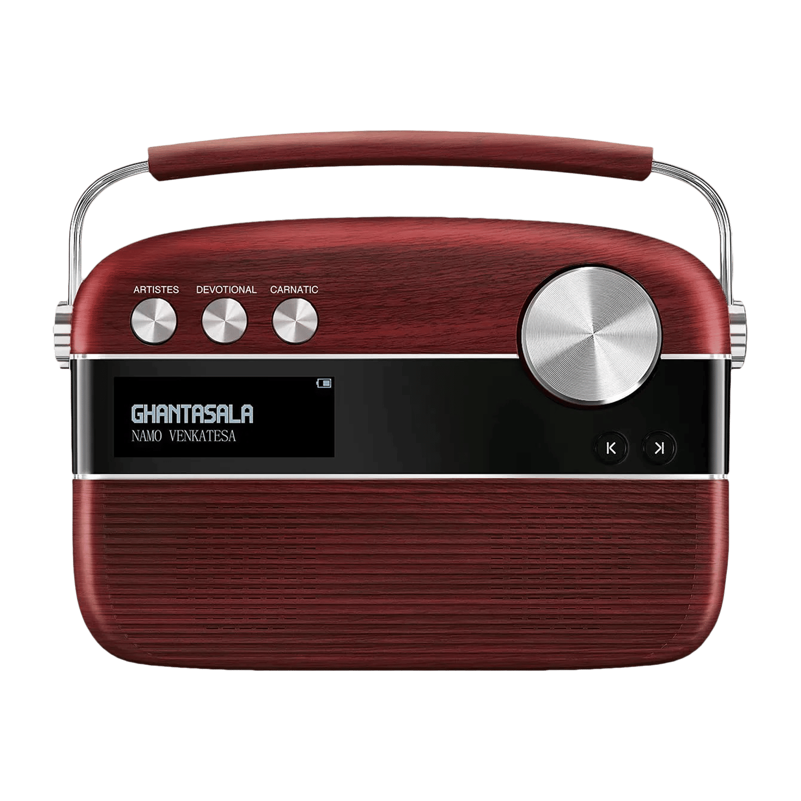 SAREGAMA Carvaan Telugu Music Player (50 Plus Dedicated Stations, SC03, Cherrywood Red)-picture-20