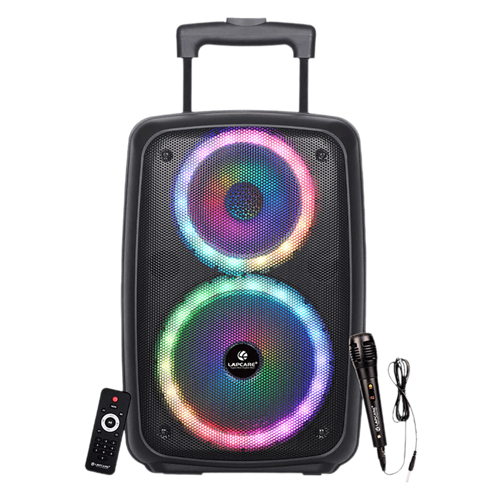 LAPCARE LAPSONIC 30W Bluetooth Party Speaker with Mic (Built-in FM Radio, Stereo Channel, Black)