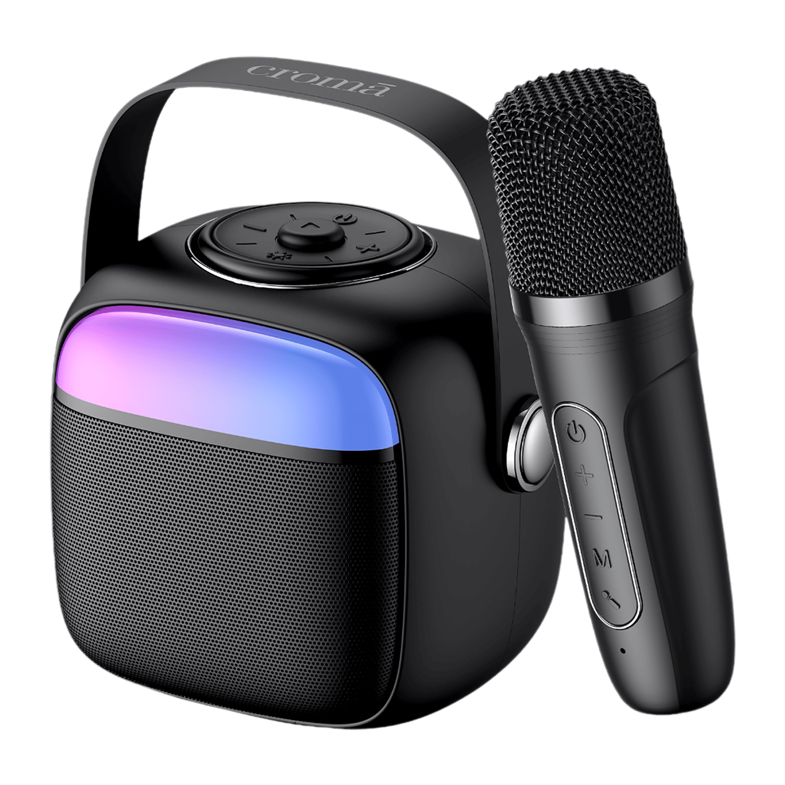 Croma 5W Portable Bluetooth Speaker (Ambient LED Light, Mono Channel, Black)