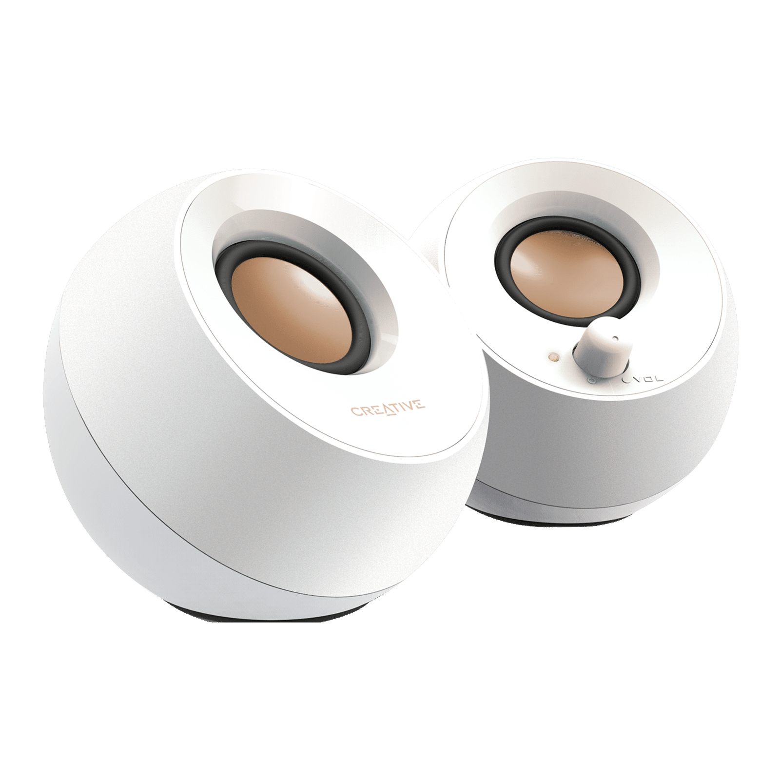 Creative Pebble 4.4W Multimedia Speaker (45 Degree Elevated Drivers, 2.0 Channel, White)