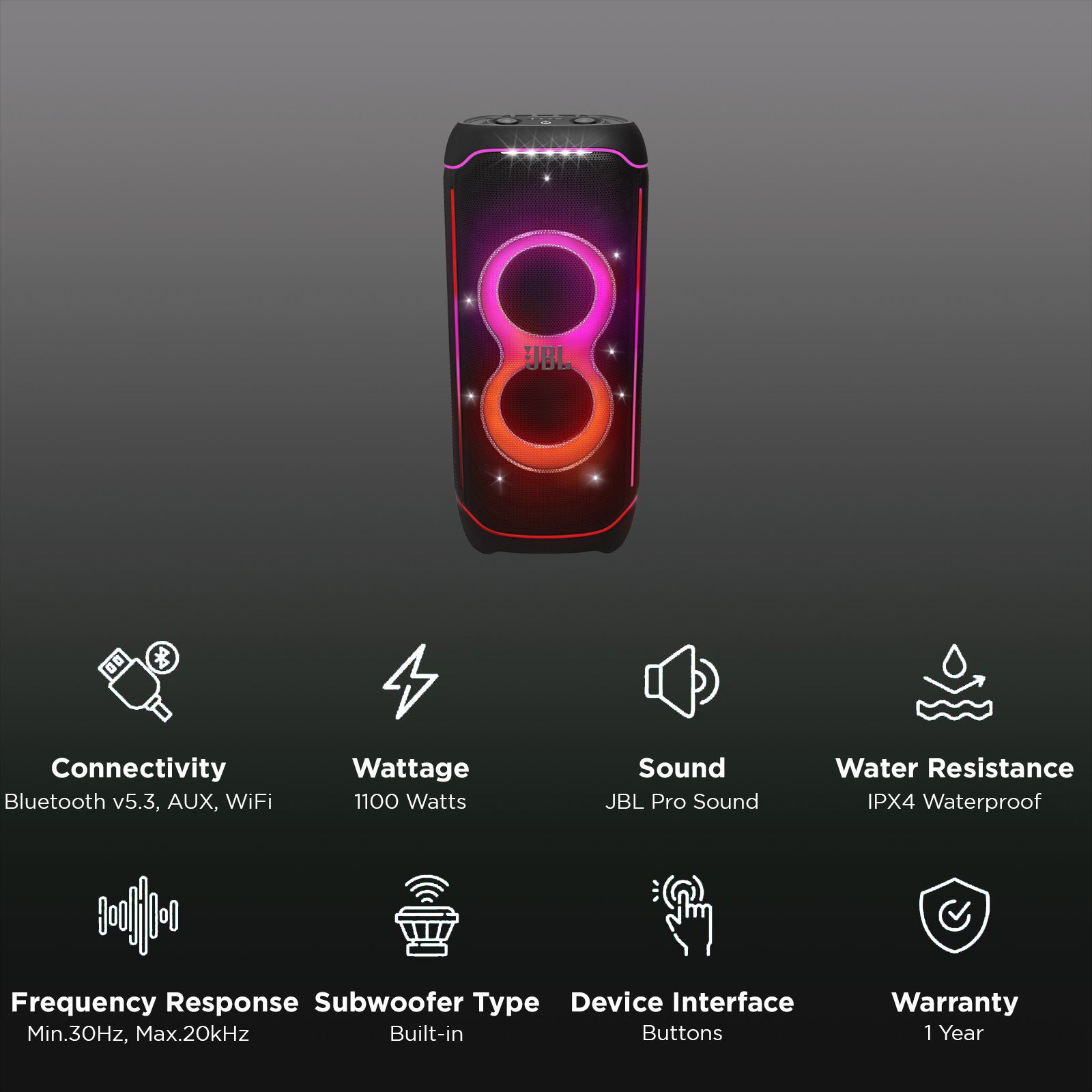 Buy JBL PartyBox Ultimate 1100W Bluetooth Party Speaker (Multi