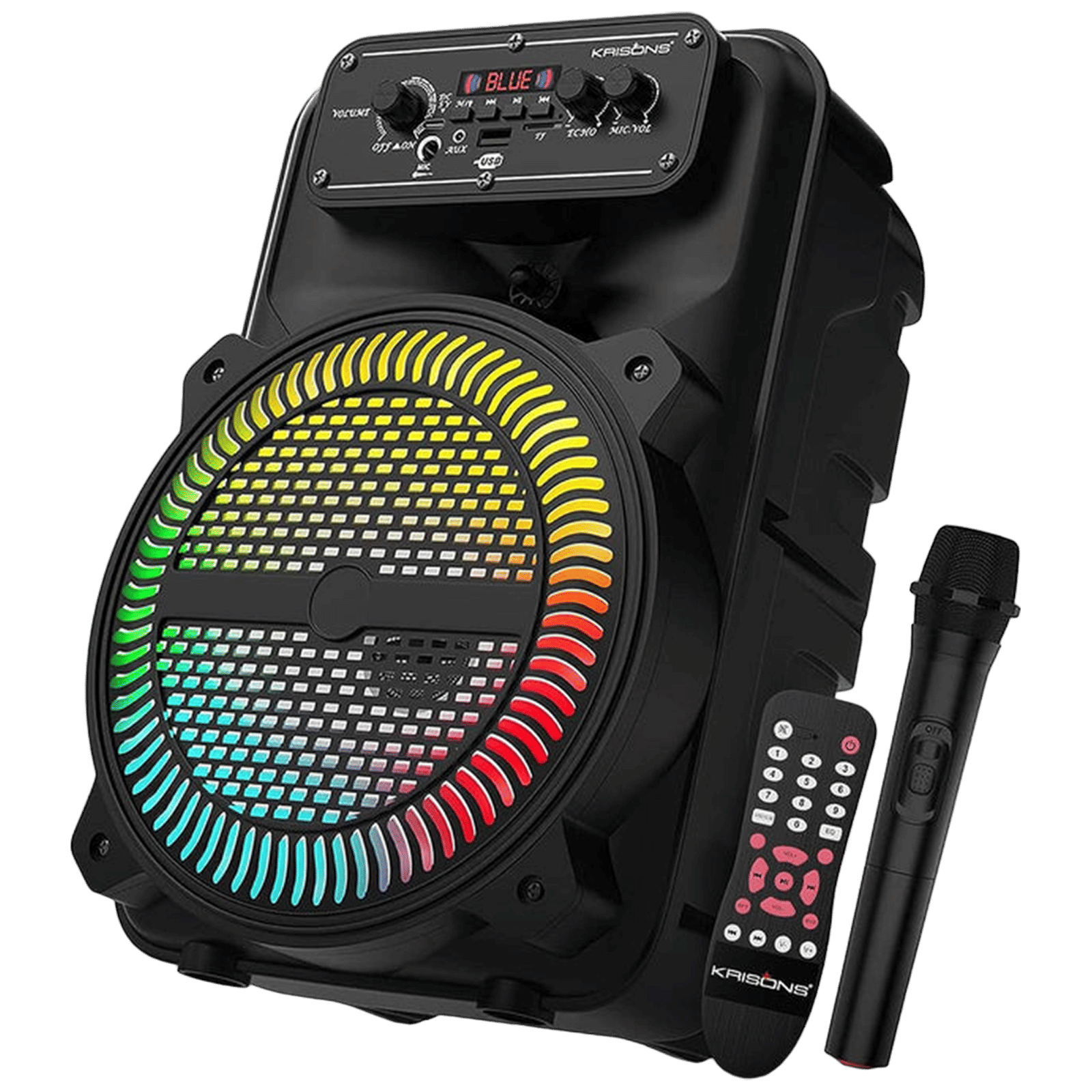 Krisons MoonStar 30W Bluetooth Party Speaker with Mic (Bass Boost, 2.0 Channel, Black)