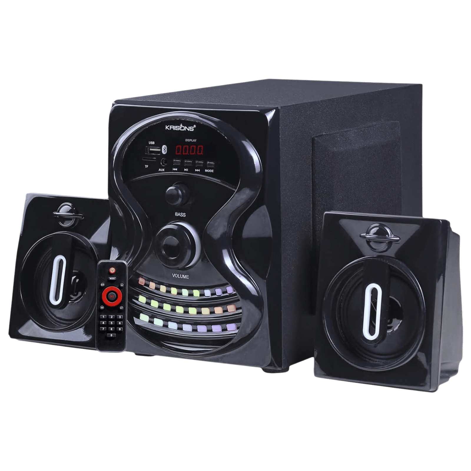 Krisons Rainbow 50W Bluetooth Home Theatre with Remote (Bass boost, 2.1 Channel, Black)