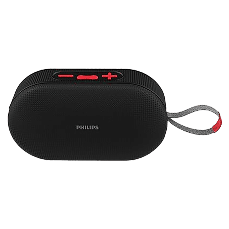 PHILIPS 12W Portable Bluetooth Speaker (IPX4 Water Resistance, RGB Light Modes, Mono Channel, Black)