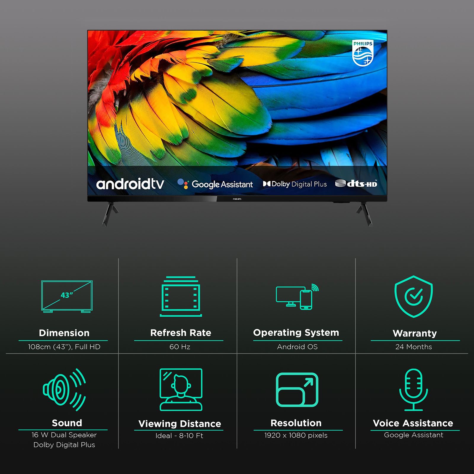Buy Philips 6900 Series 108 cm (43 inch) Full HD LED Smart Android