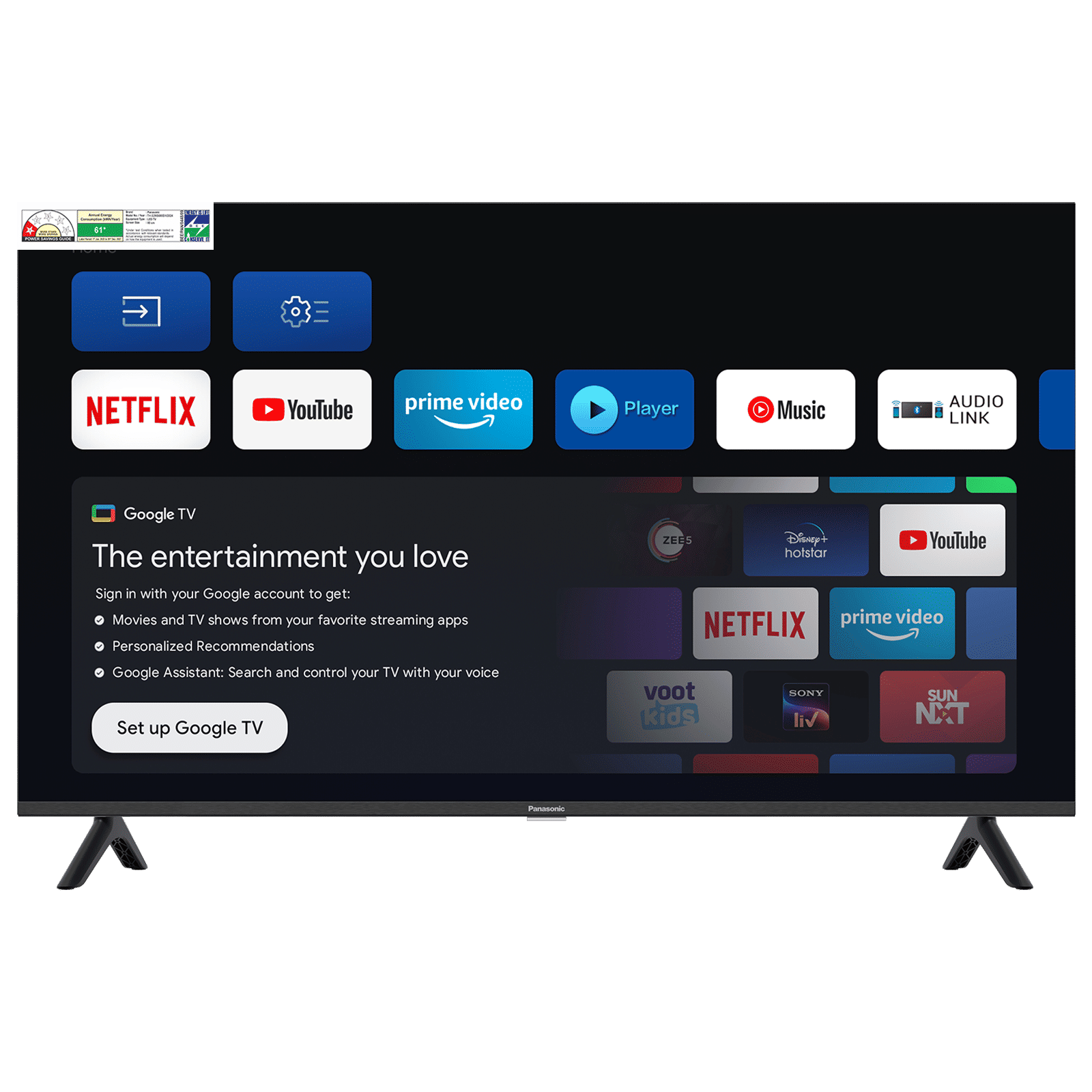 Panasonic MS Series 80 cm (32 inch) HD LED Smart Google TV with Dolby Digital Audio