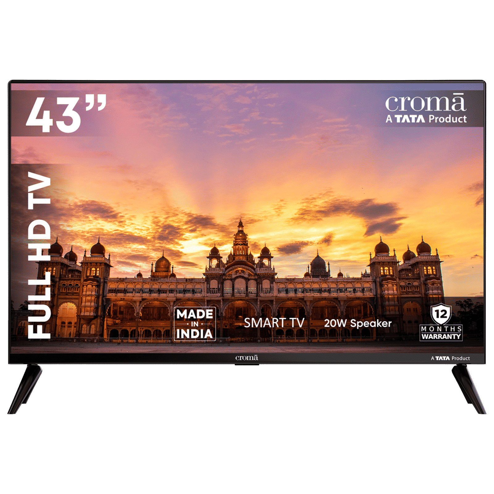 Croma 109 cm (43 inch) Full HD LED Smart Linux TV with Bezel Less Display