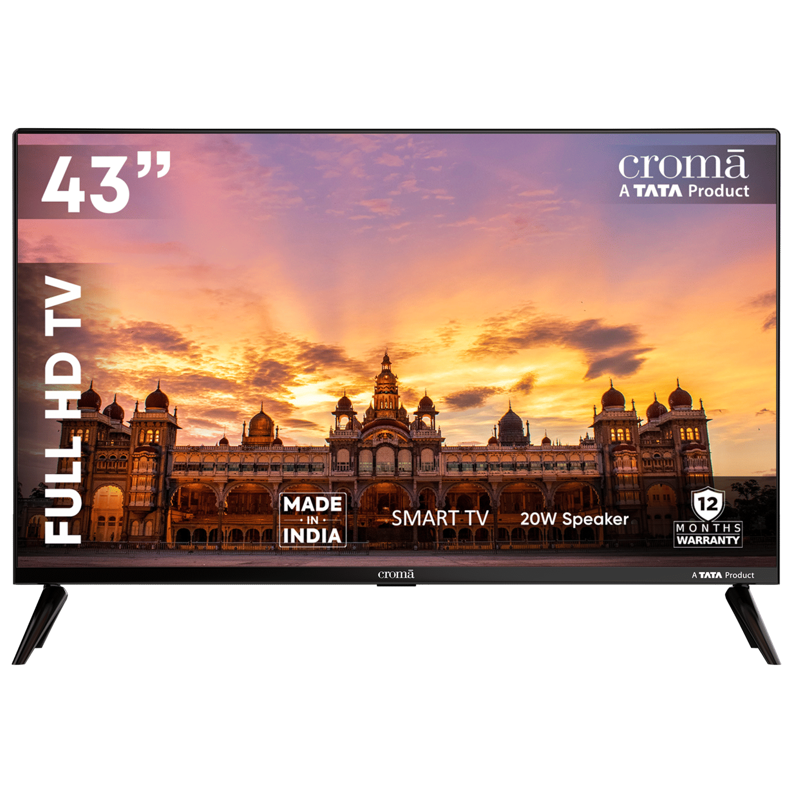 price history - Croma 109 cm (43 inch) Full HD LED Smart Linux TV with Bezel Less Display