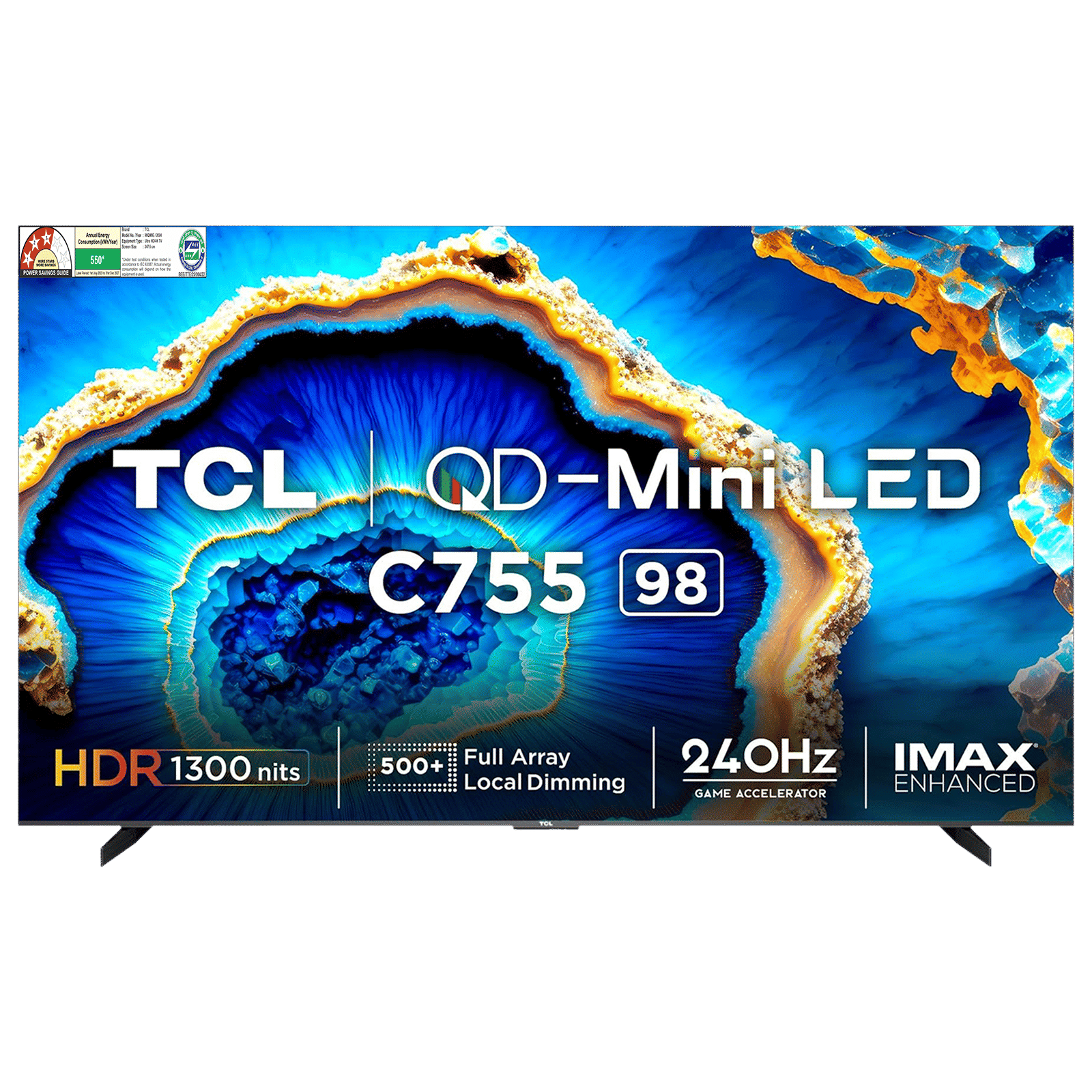 TCL C755 248.9 cm (98 inch) QD Mini LED 4K Ultra HD Smart Google TV with Dolby Vision and Dolby Atmos (2023 model)