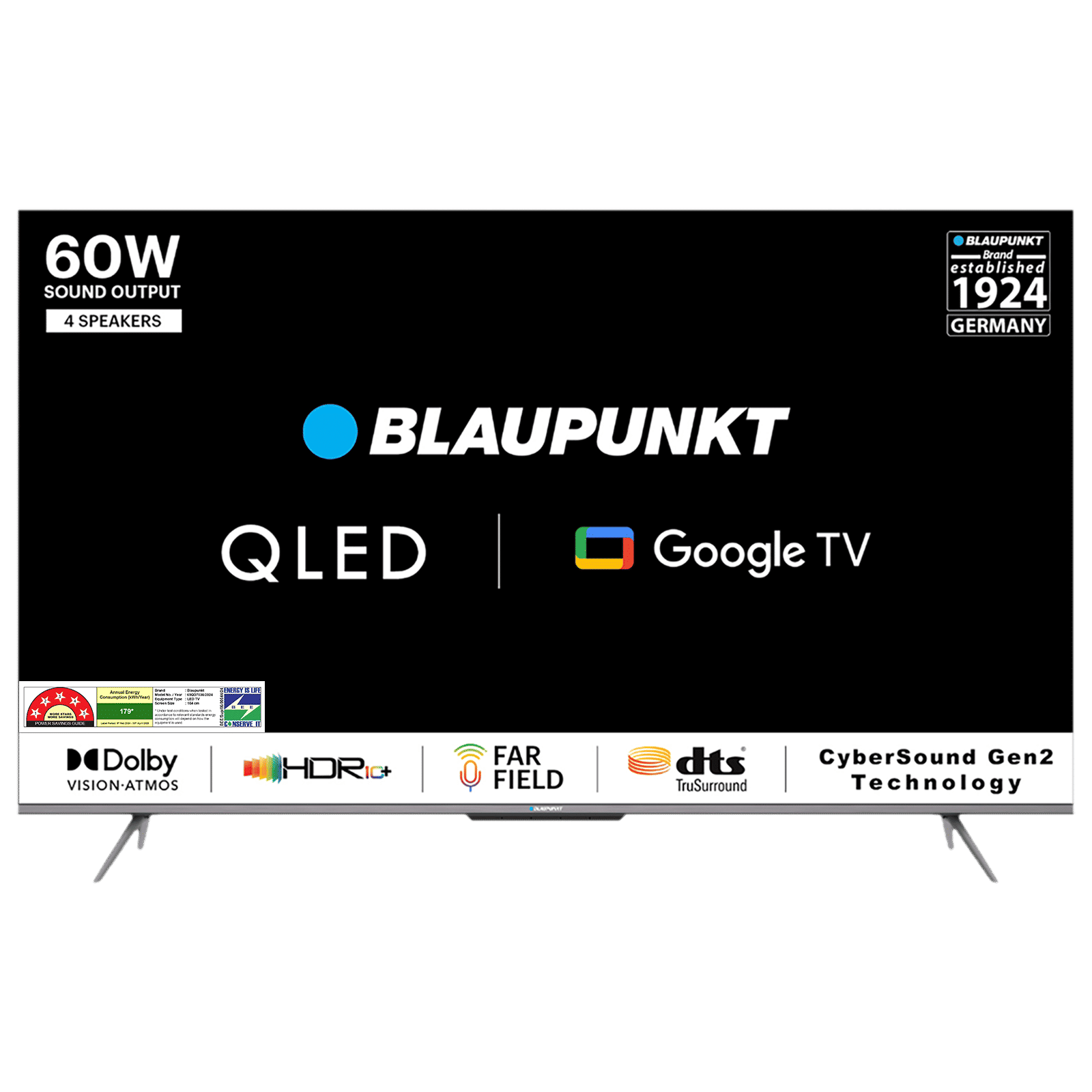 BLAUPUNKT 65QD7030 164 cm (65 inch) QLED 4K Ultra HD Google TV with Quantum Dot Technology (2022 model)