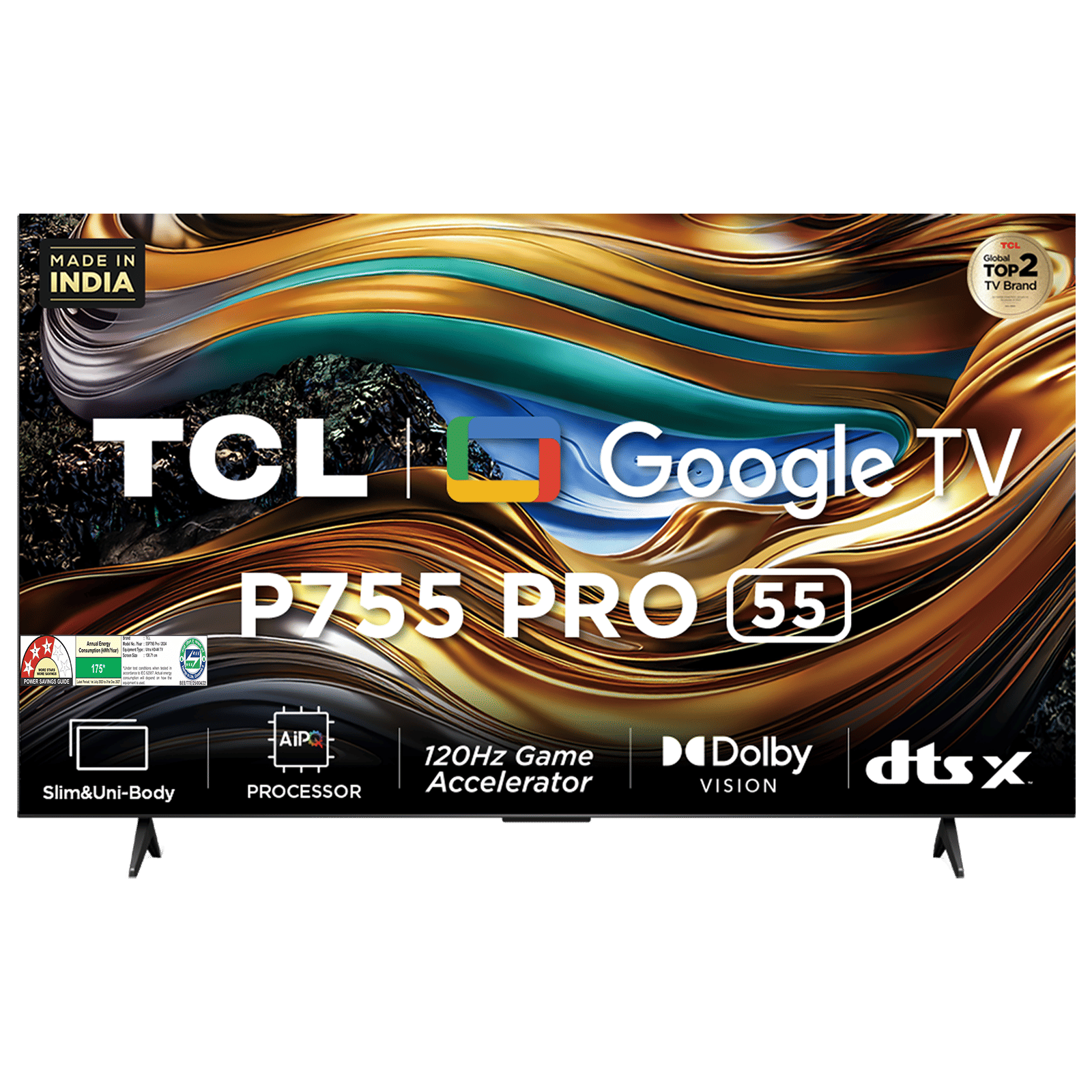 TCL P755 Pro 139.7 cm (55 inch) QLED 4K Ultra HD Google TV with AiPQ Processor