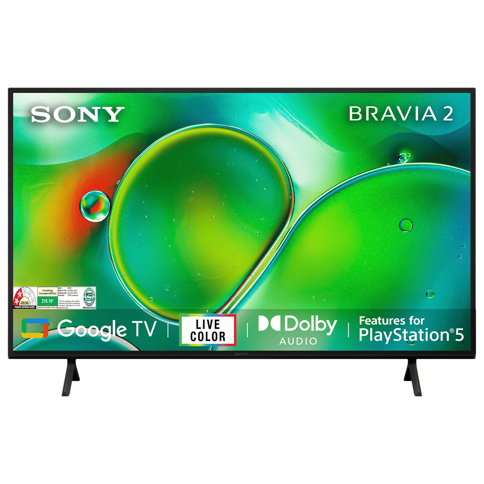 SONY BRAVIA 2 139.7 cm (55 inch) 4K Ultra HD LCD Smart Android TV with Live Colour Technology (2024 Model)