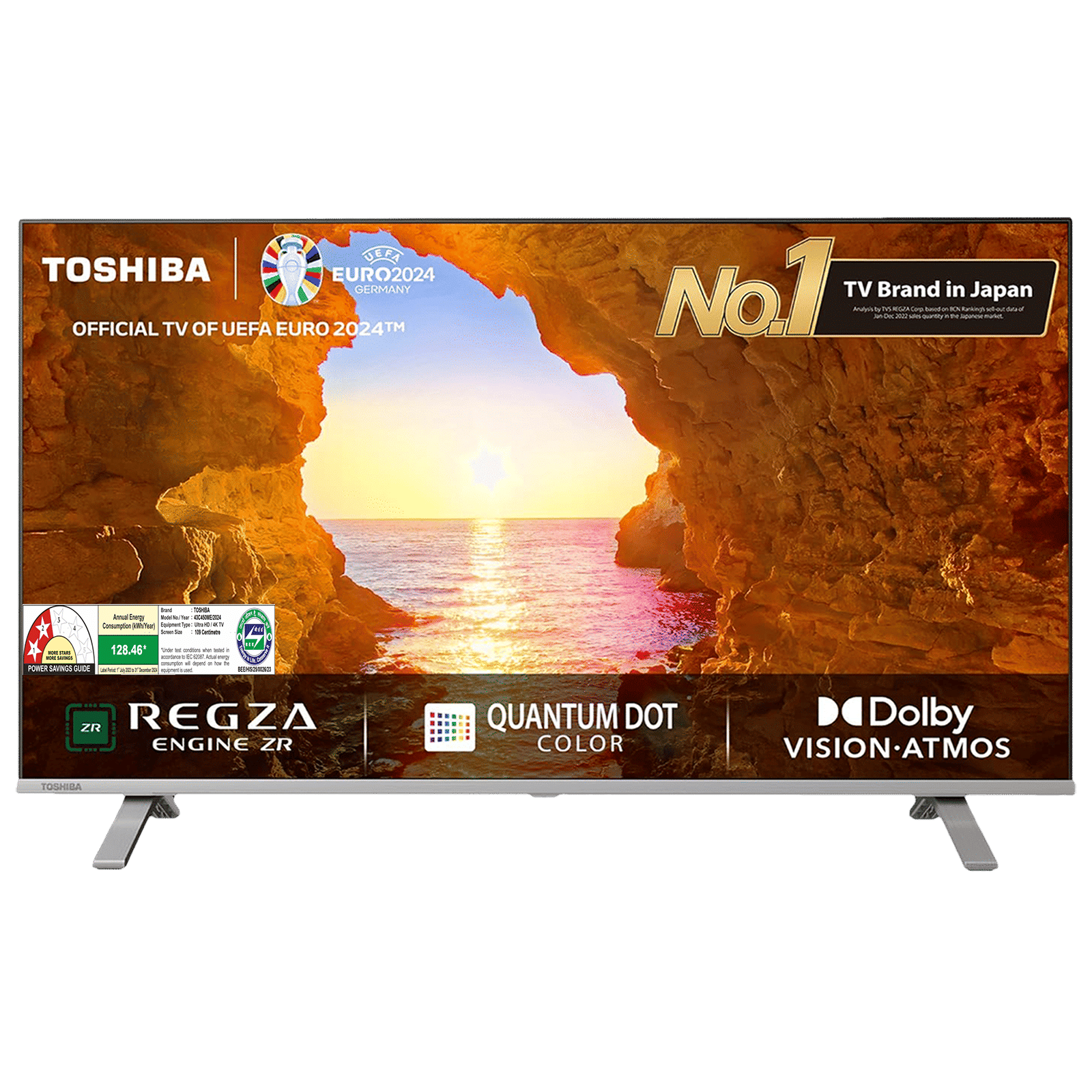 TOSHIBA C450 109.22 cm (43 inch) QLED 4K Ultra HD VIDDA TV with Regza Engine ZR