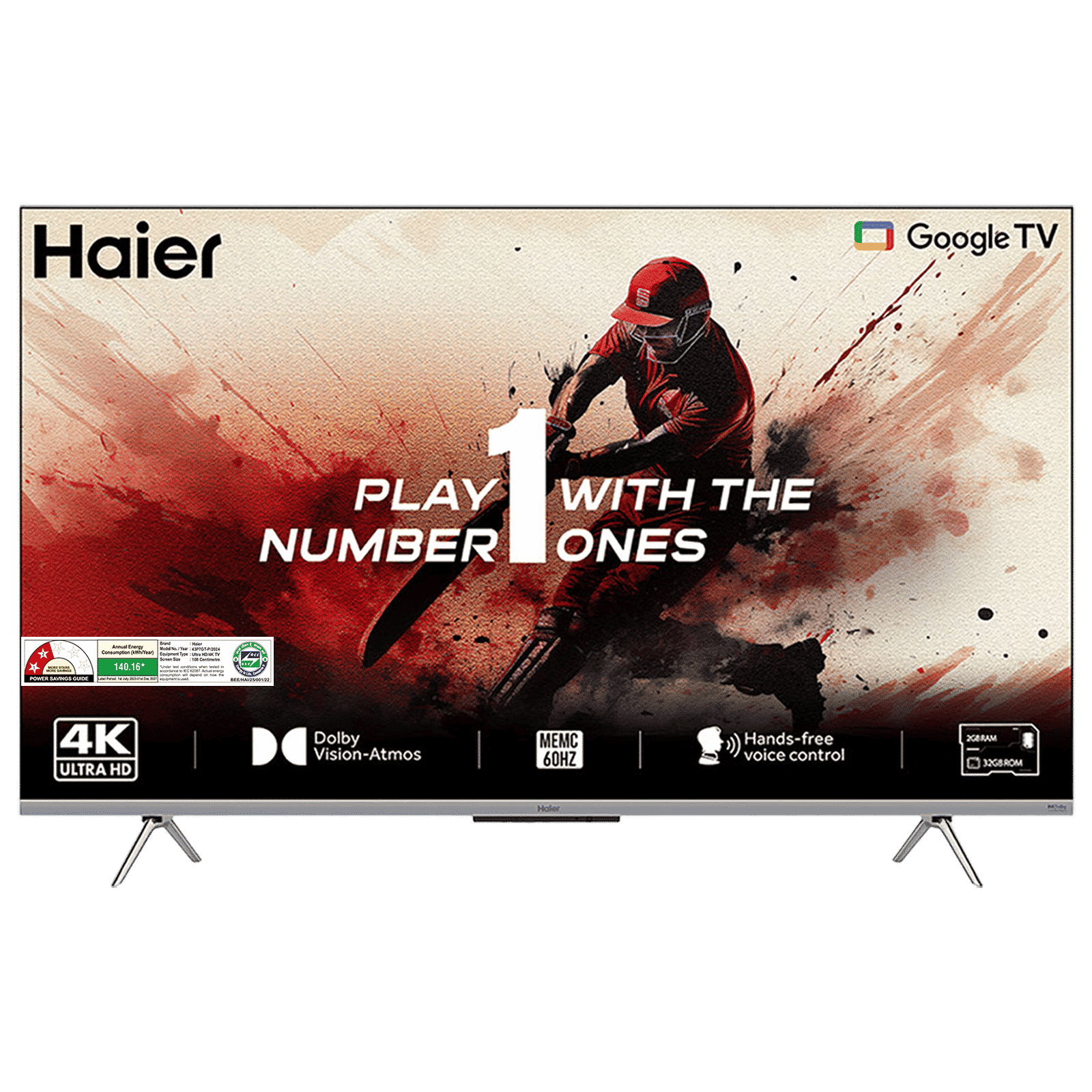 Haier P7 Series 109 cm (43 inch) 2 Star 4K Ultra HD LED Smart Smart Google TV with Dolby Vision & Dolby Atmos (2024 model)