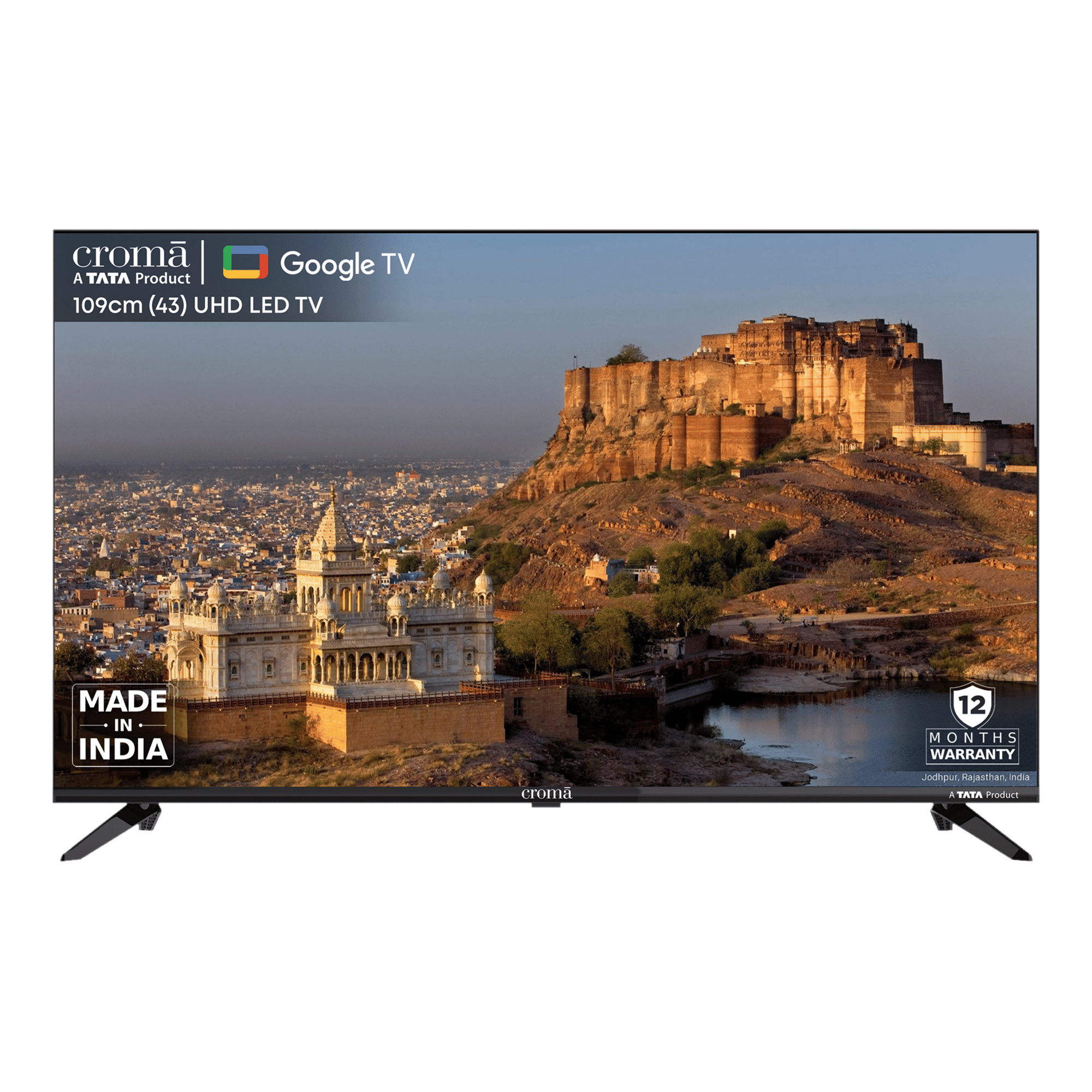 Croma 109.22 cm (43 inch) 4K Ultra HD LED Google TV with Google Voice Assistant