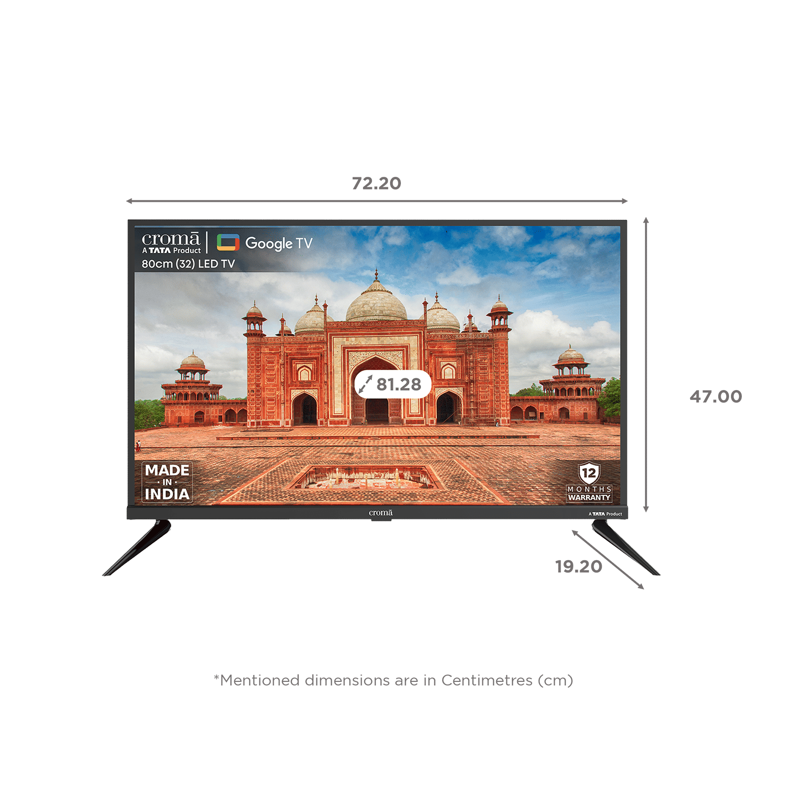 Buy Croma 80 cm (32 inch) HD Ready LED Smart Google TV with Dolby