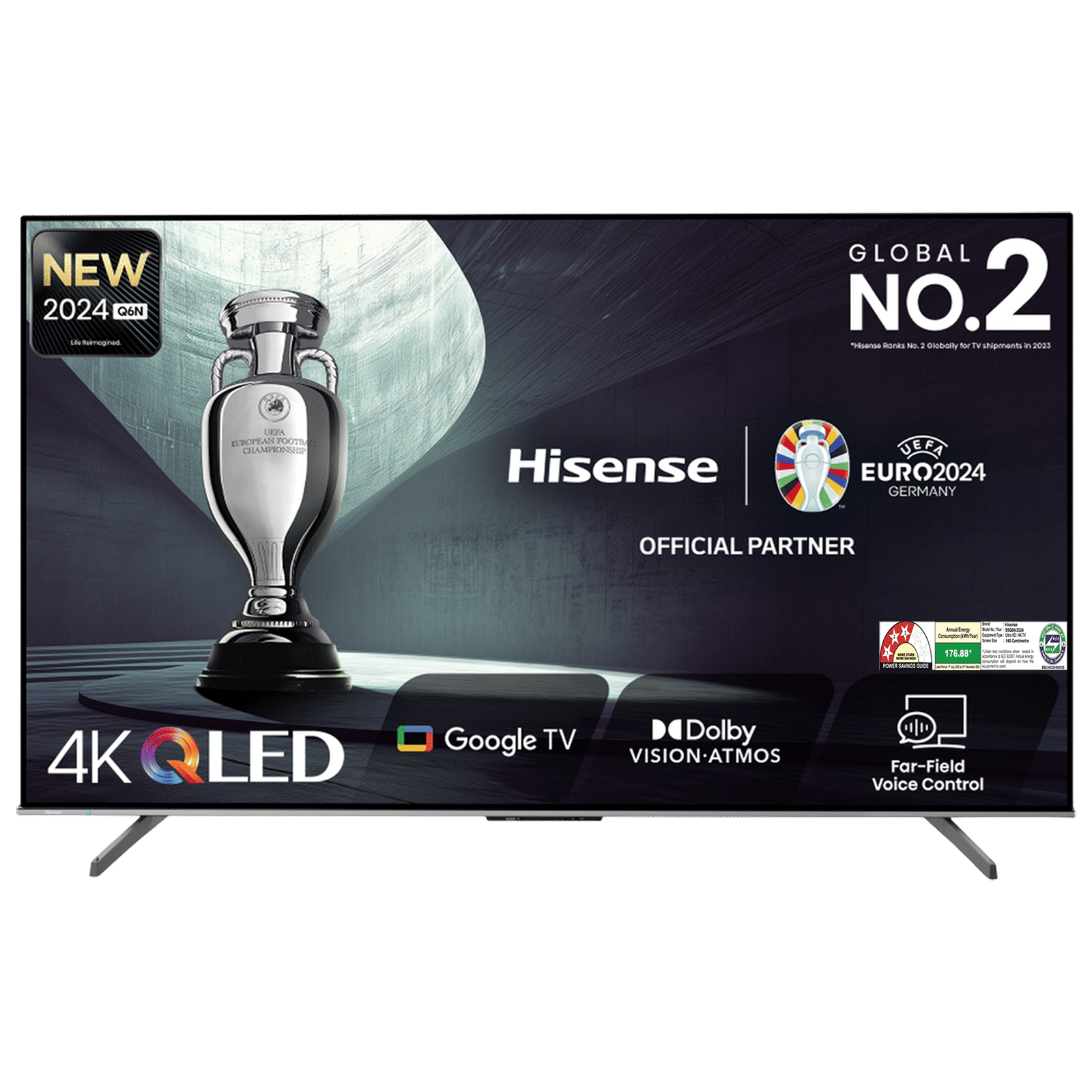 Hisense Q6N 139 cm (55 inch) QLED 4K Ultra HD Google TV with Dolby Vision & Dolby Atmos (2024 model)