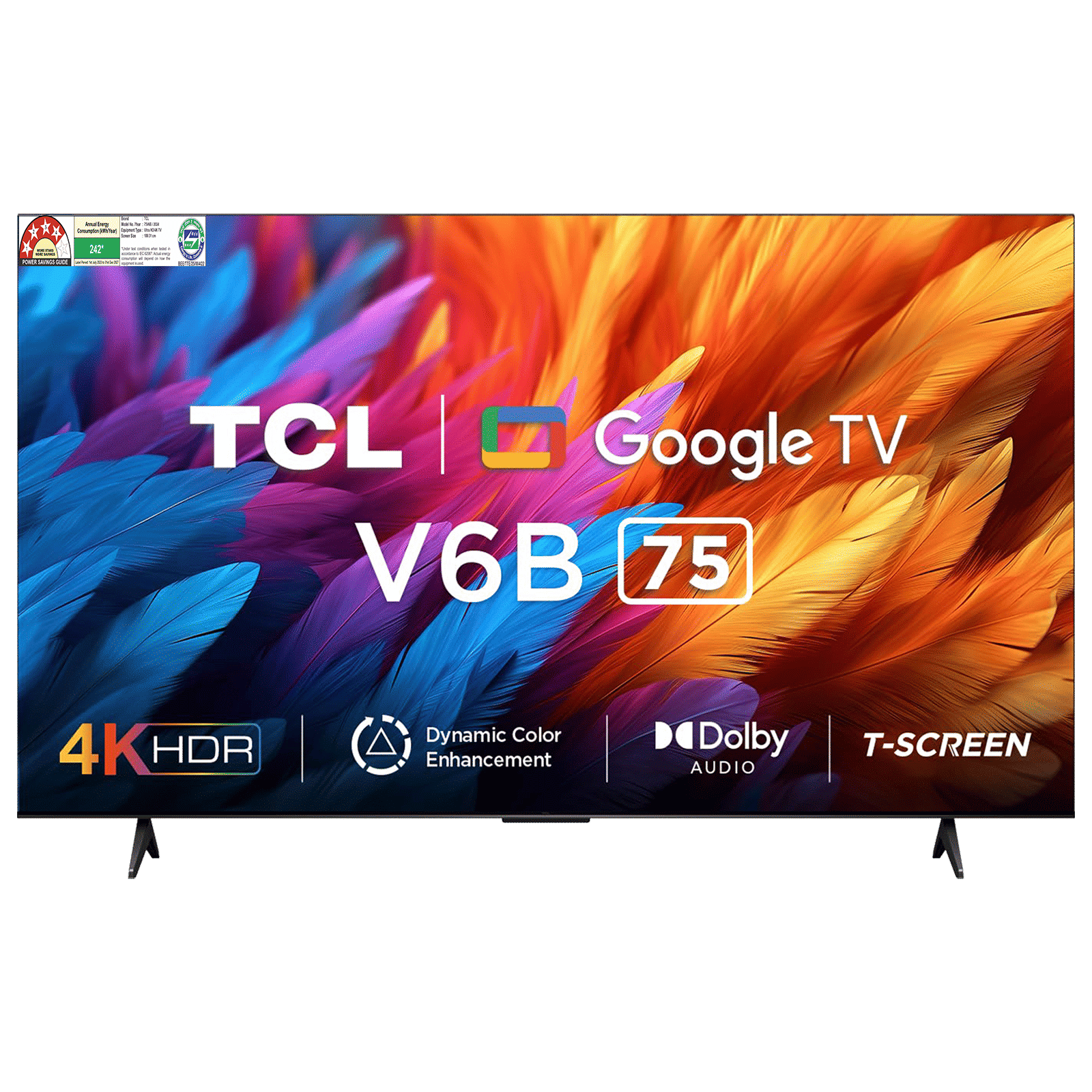 TCL V6B 190.5 cm (75 inch) 4K Ultra HD LED Smart Google TV with Dolby Audio( 2024 Model)